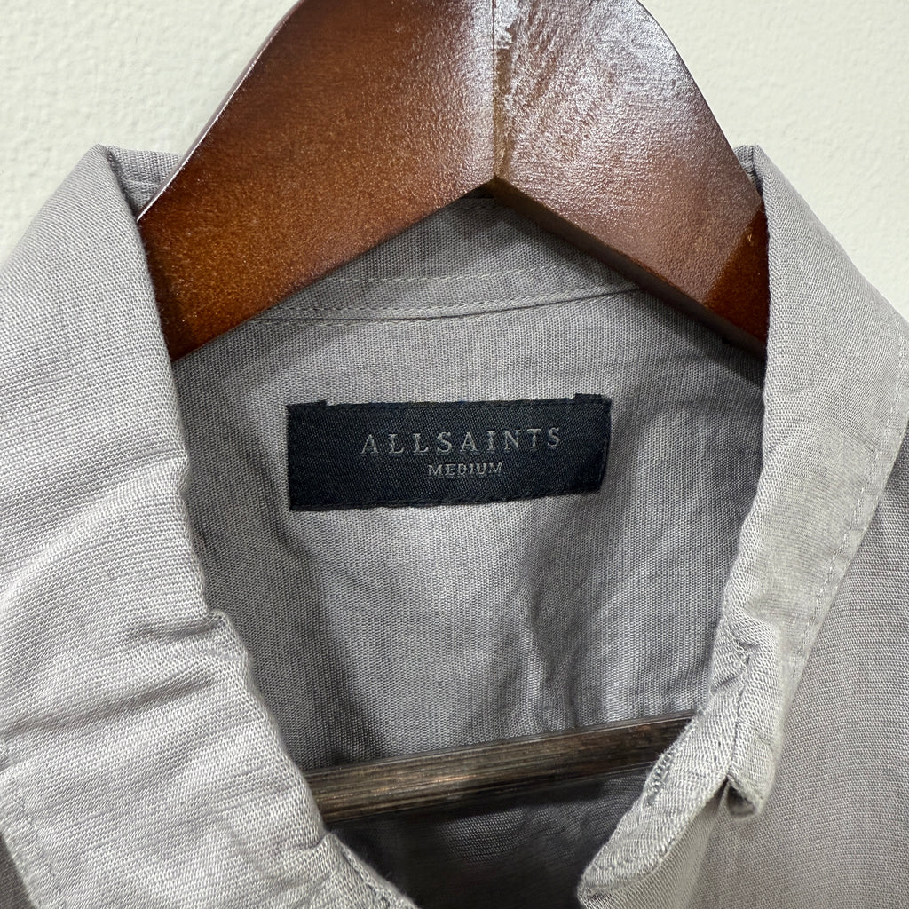 All Saints pillar grey linen blend shirt PG