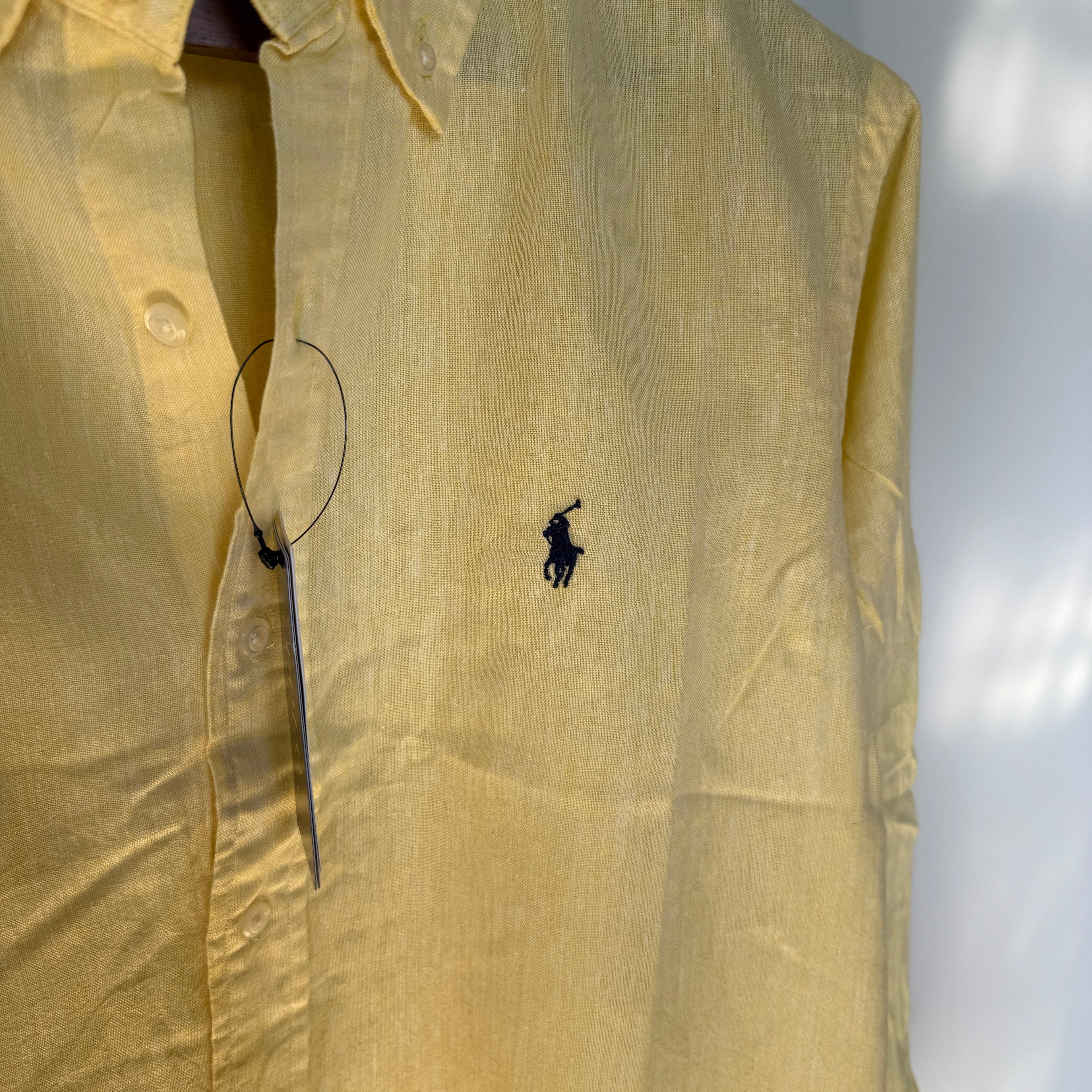 Ralph Lauren 100% yellow linen shirt