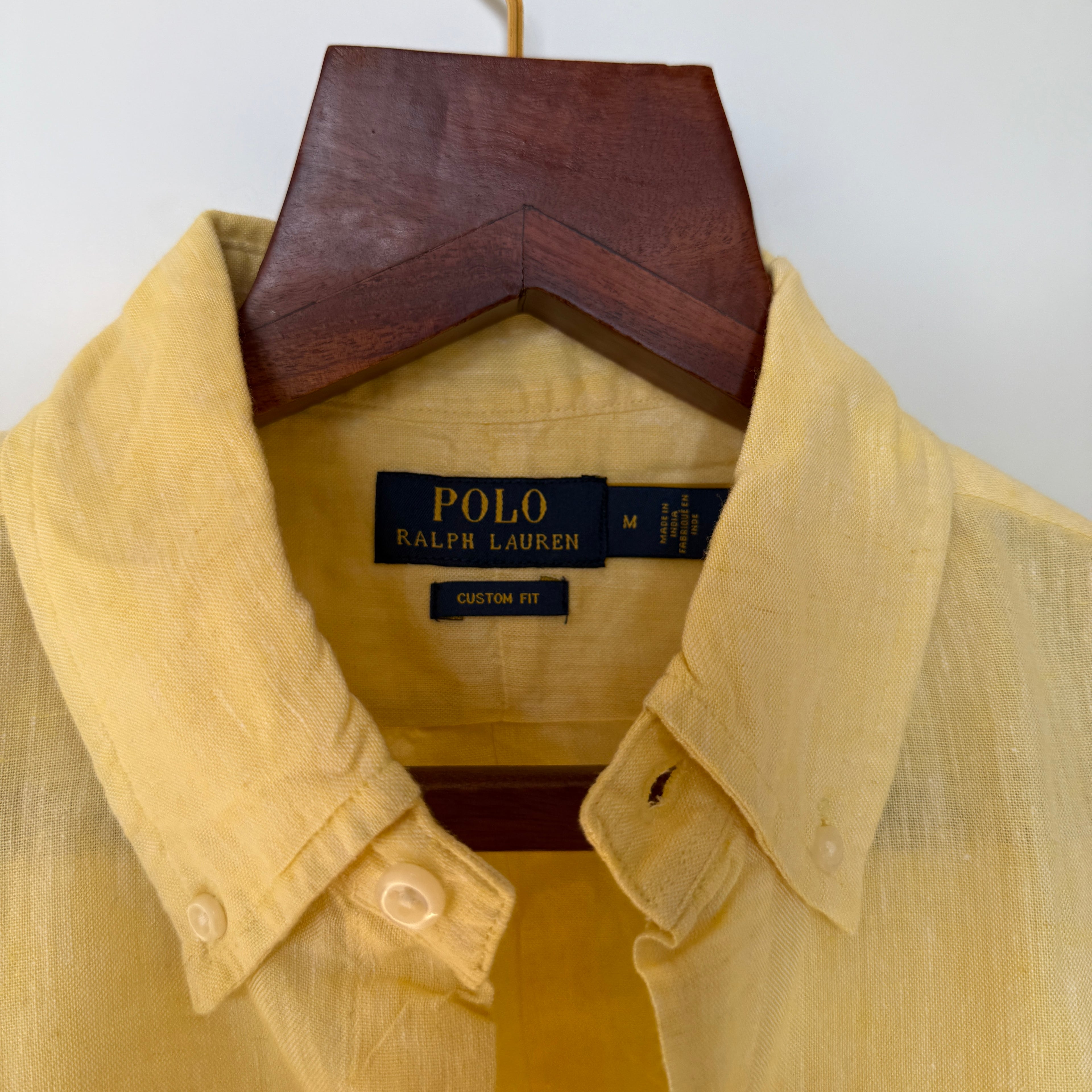 Ralph Lauren 100% yellow linen shirt