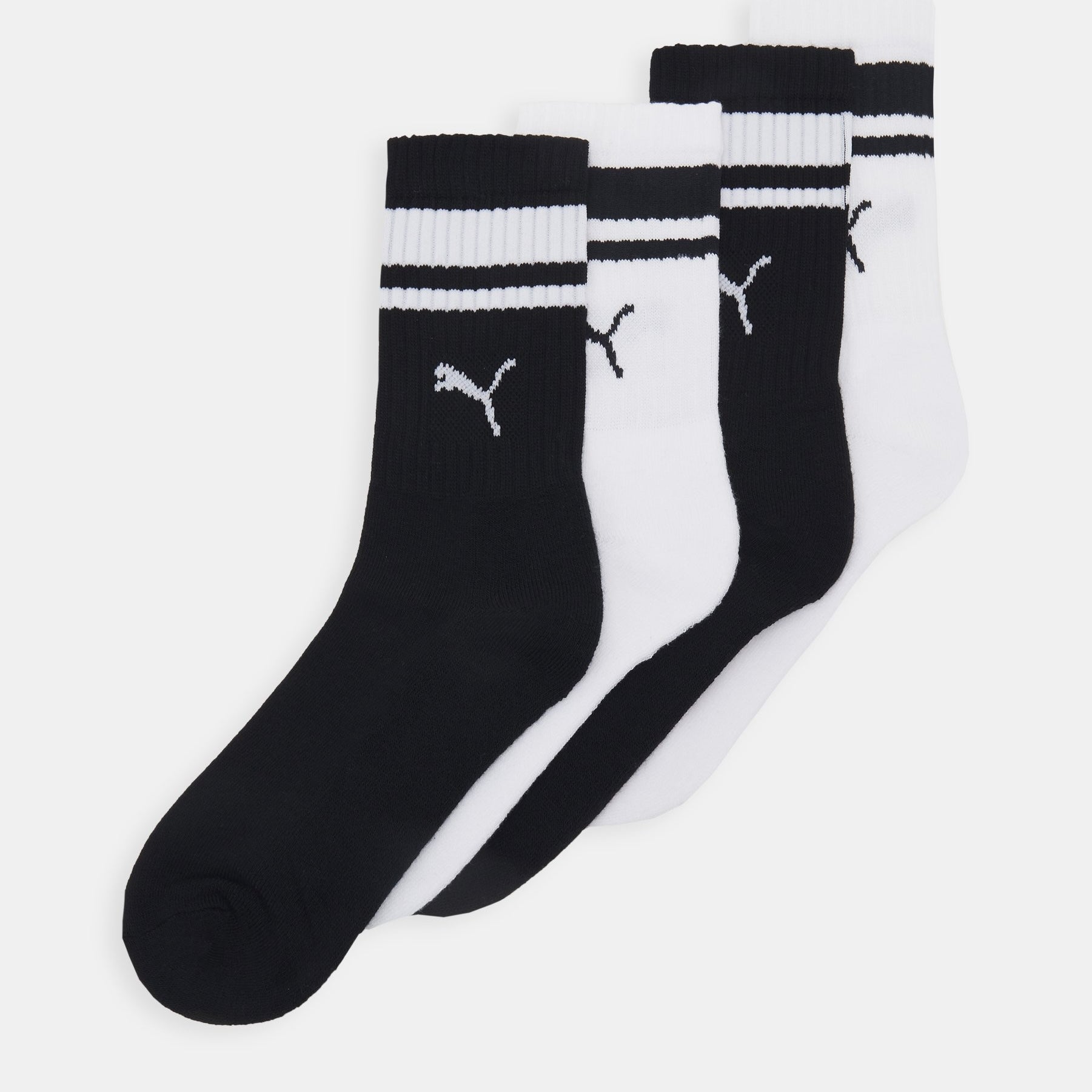 Puma crew length socks (Pack of 2) (Black & White)
