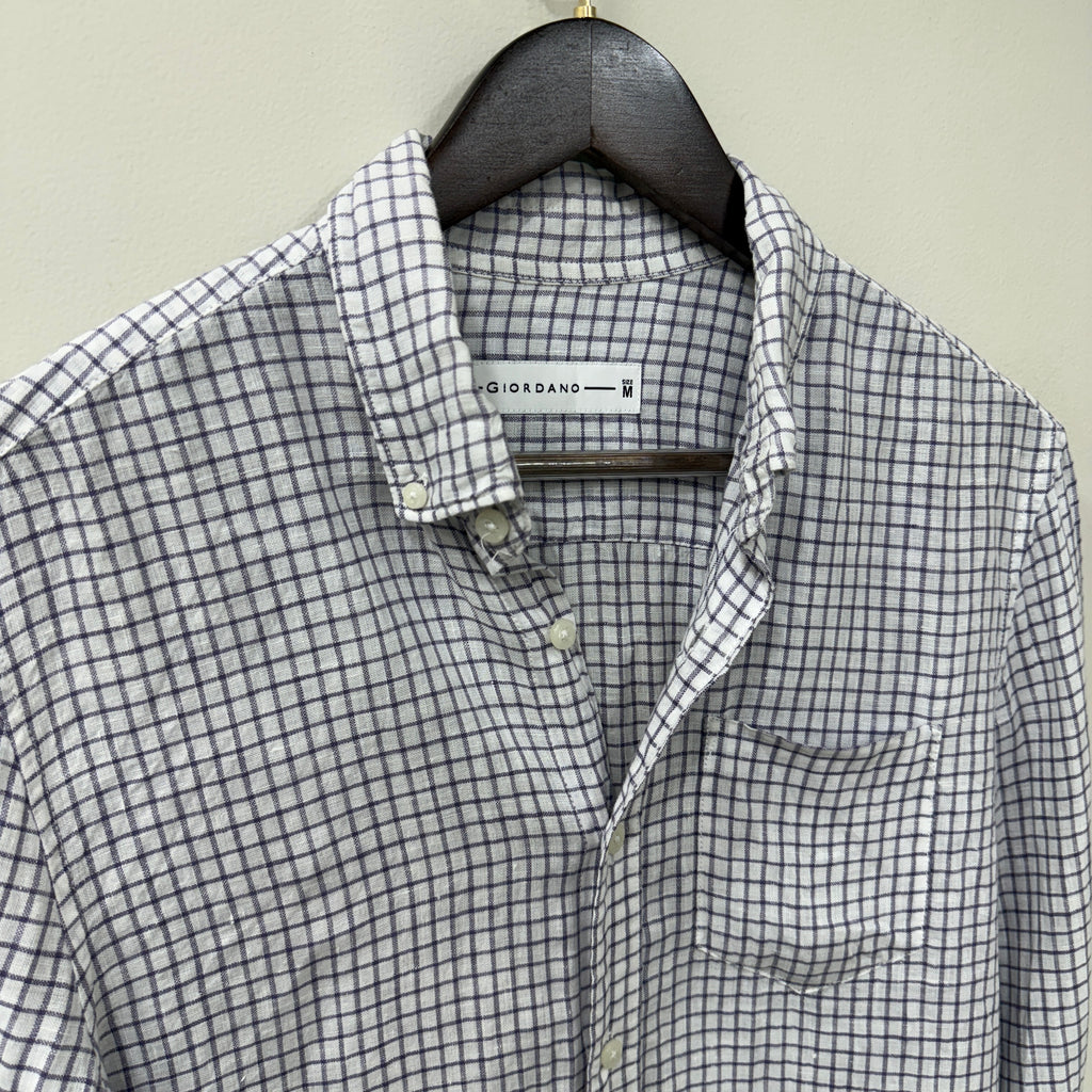 Giodarno checkered linen shirt