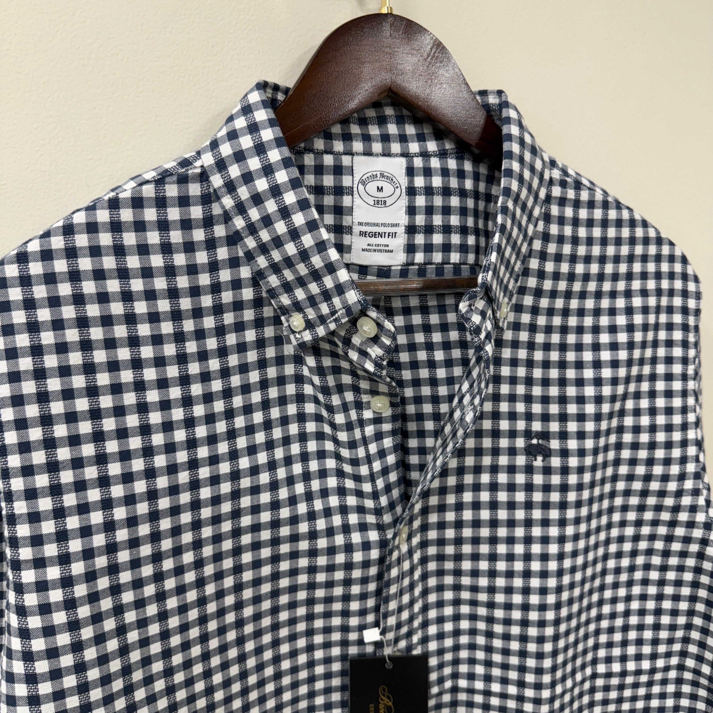 Brooks Brothers checkered shirt with logo