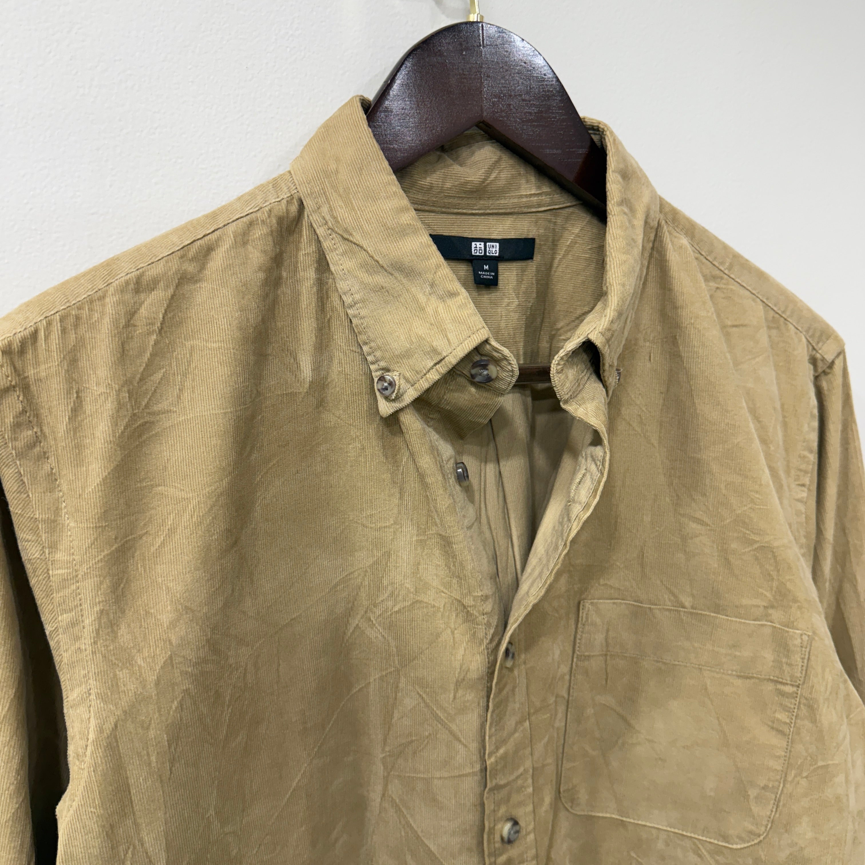 Uniqlo courdroy brown shirt