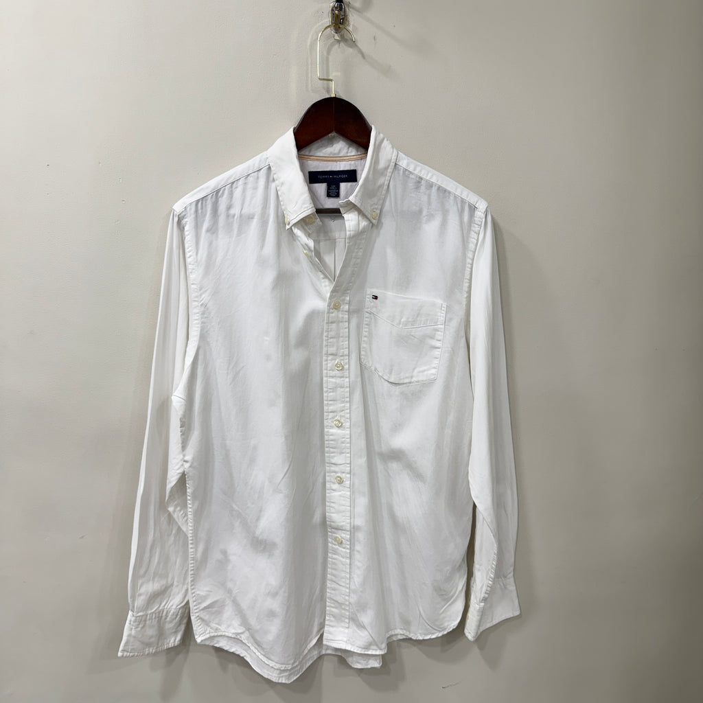 Tommy Hilfiger white solid shirt