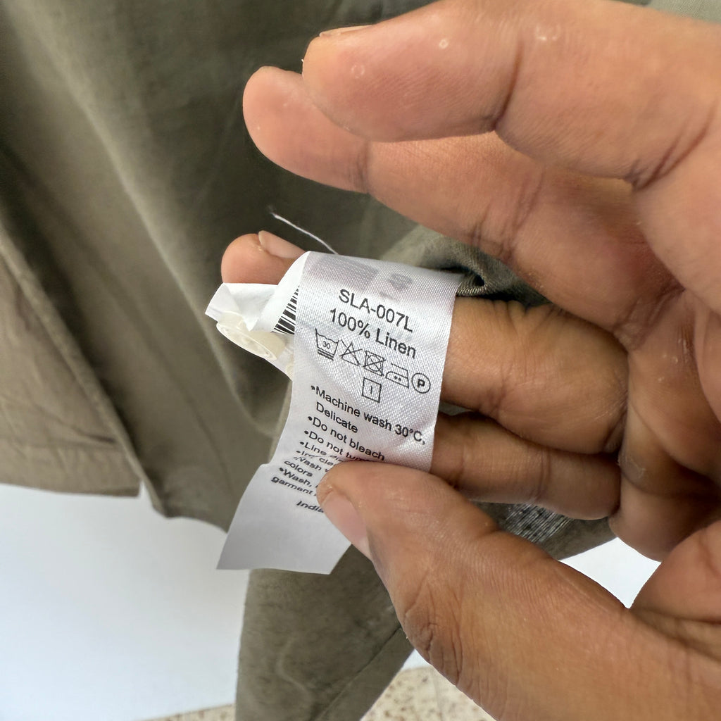Lacoste light green 100% linen solid shirt