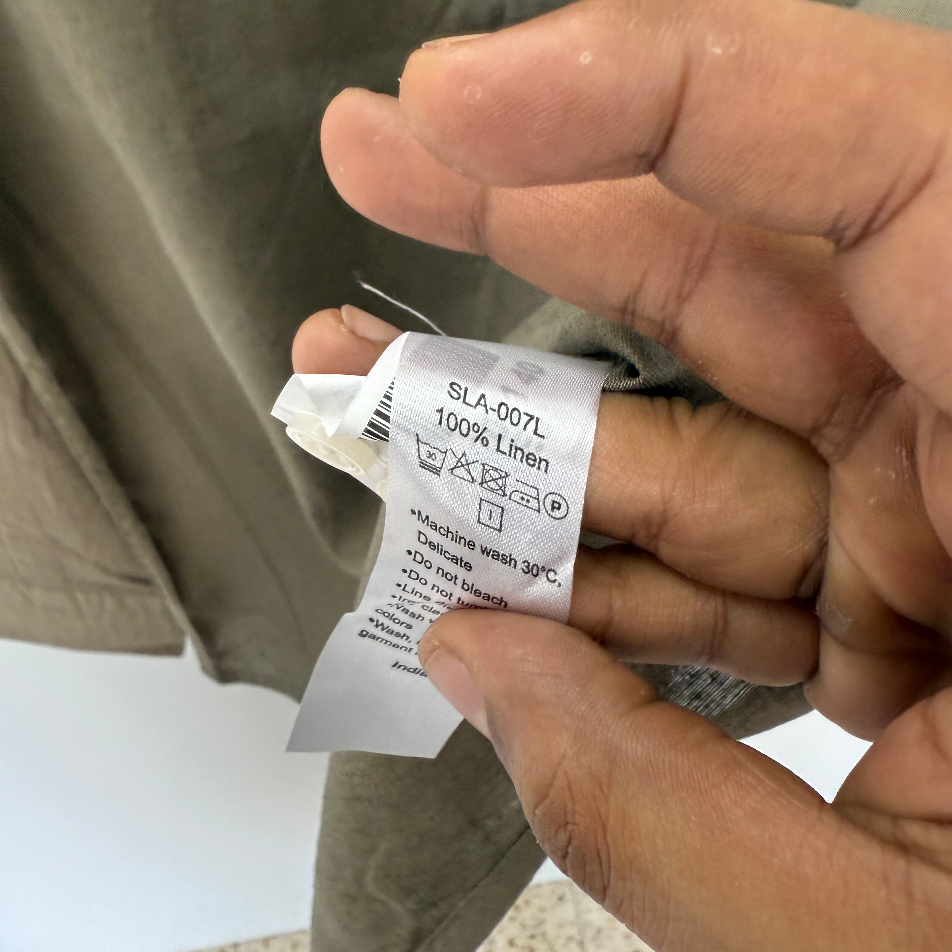 Lacoste light green 100% linen solid shirt