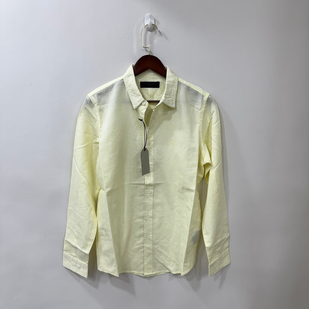 All Saints yellow linen blend shirt