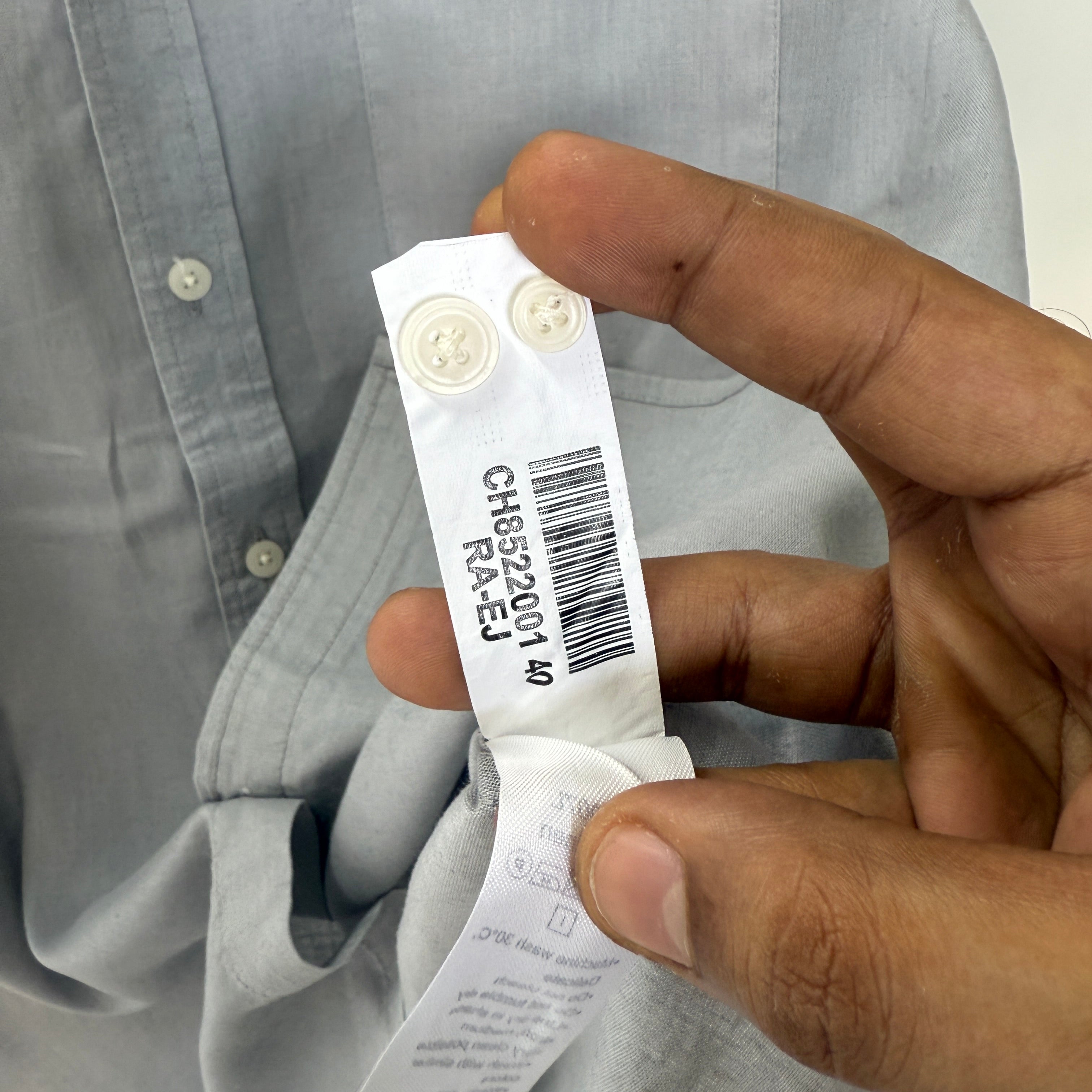 Lacoste light grey 100% linen solid shirt