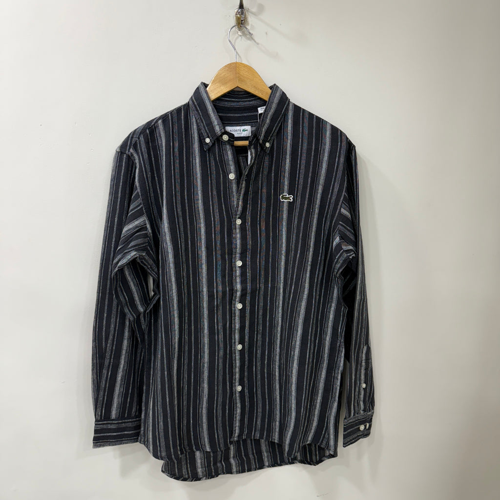 Lacoste black structured stripes shirt