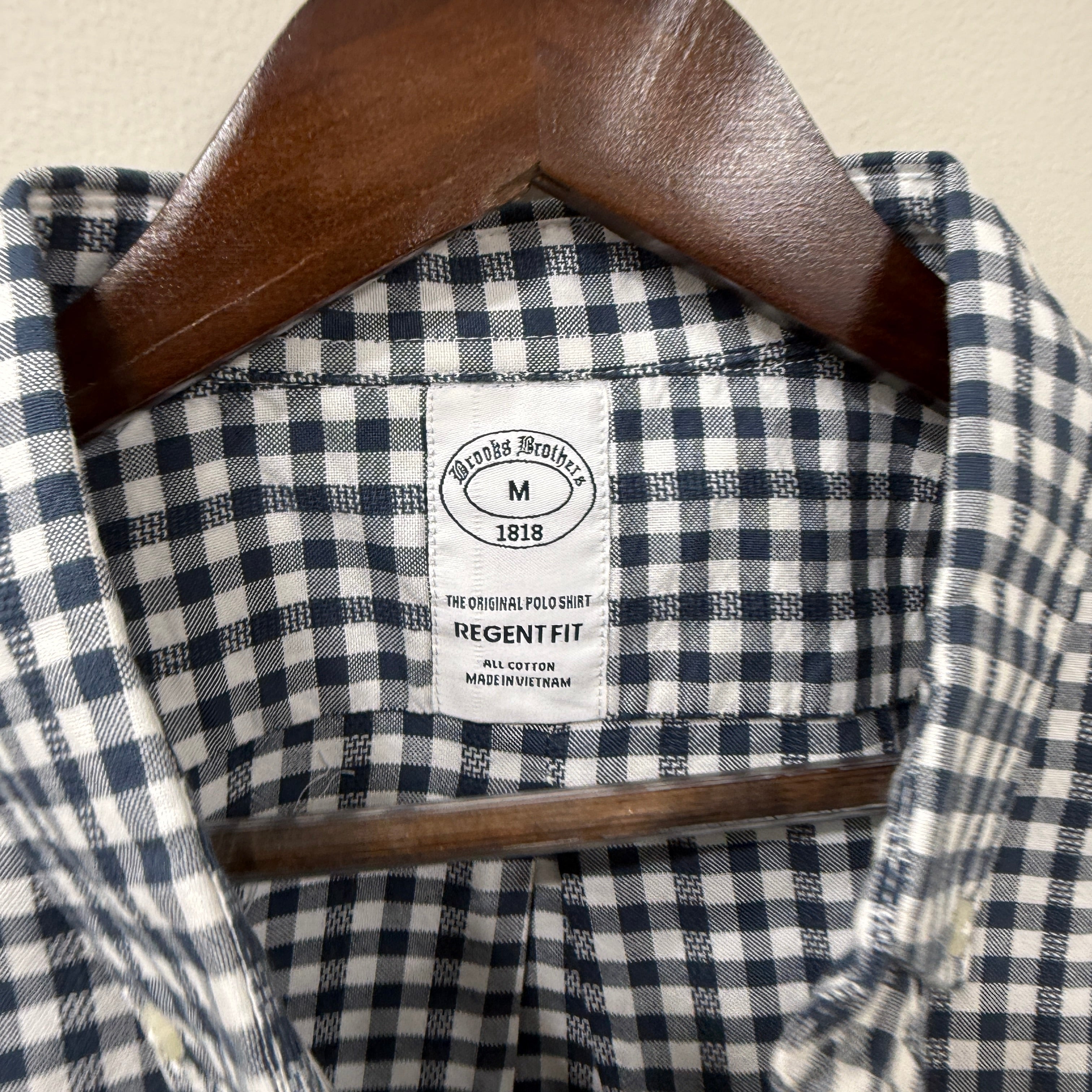 Brooks Brothers checkered shirt with logo