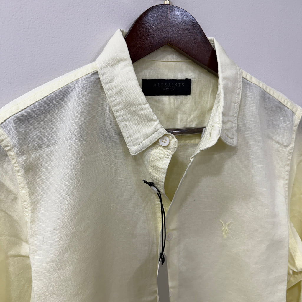 All Saints yellow linen blend shirt