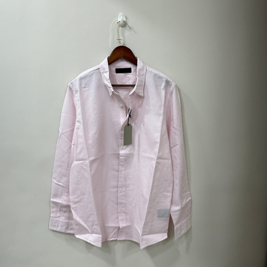 All Saints pink linen blend shirt