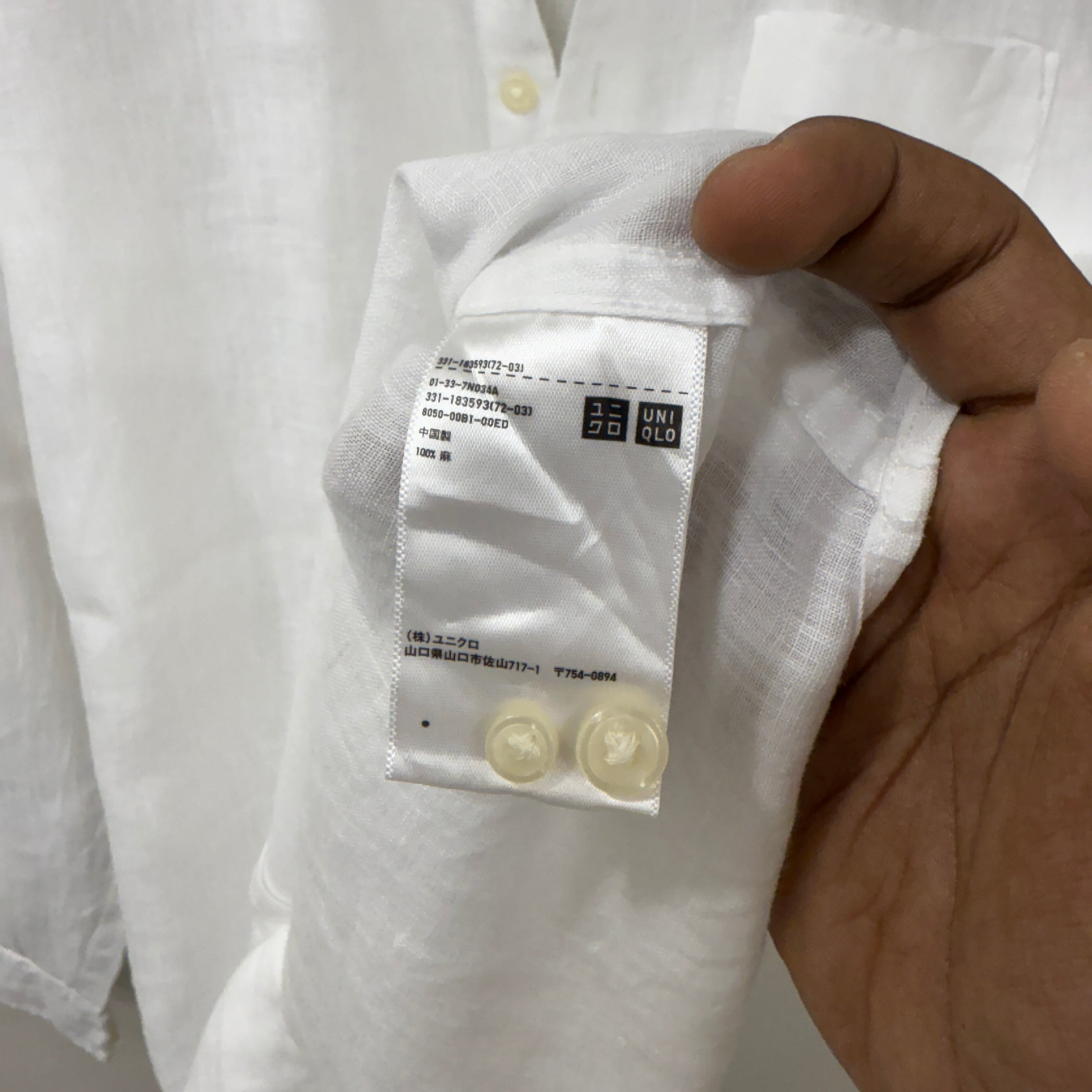 Uniqlo 100% linen white shirt-S