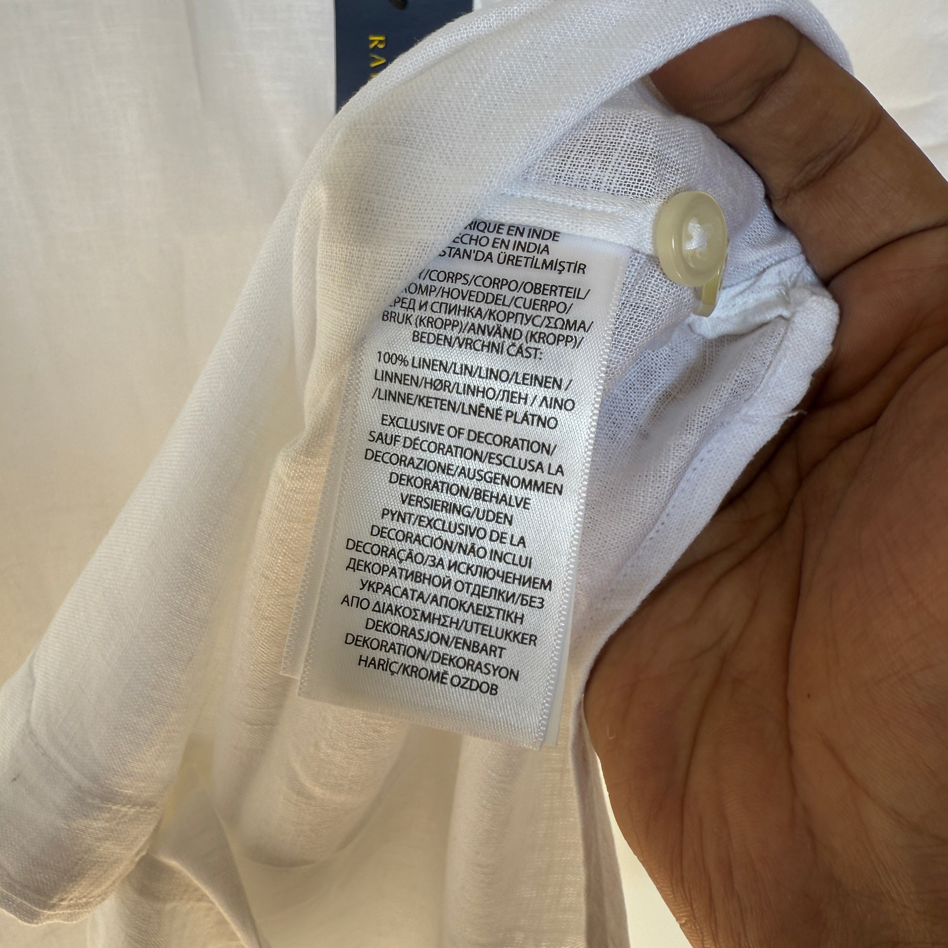 Ralph Lauren 100% white linen shirt