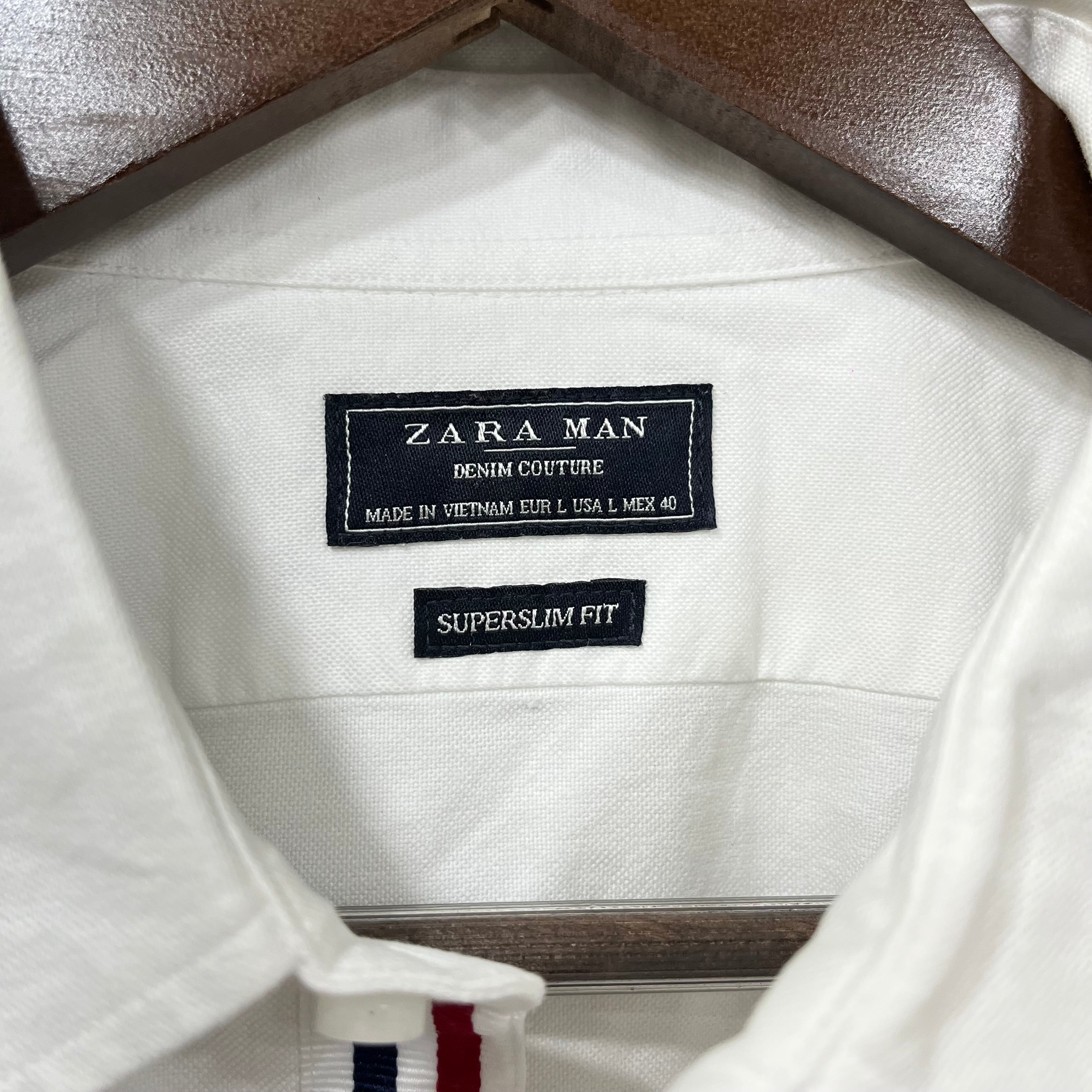 Zara white solid oxford shirt
