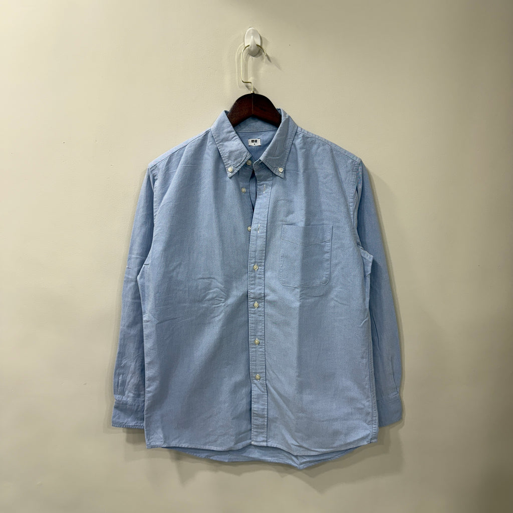 Uniqlo blue solid shirt
