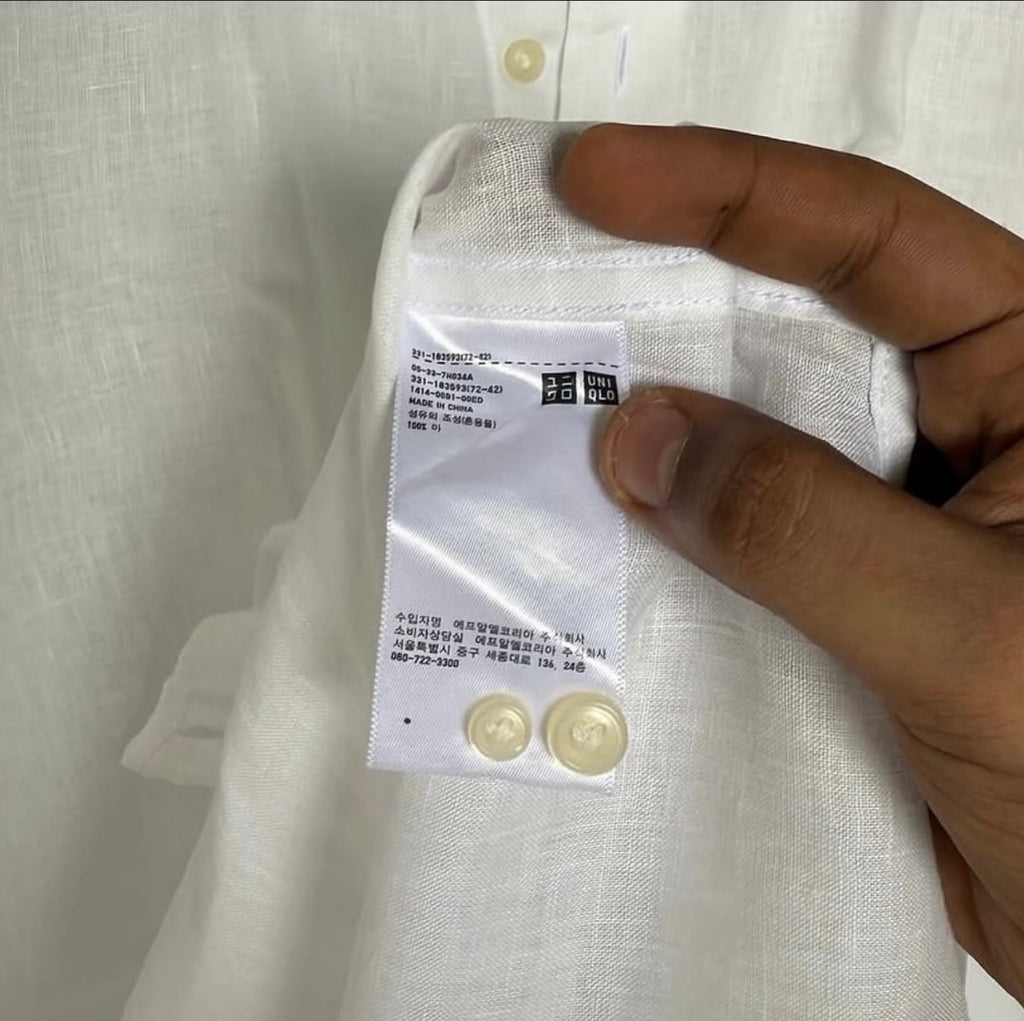 Uniqlo 100% linen white shirt-M