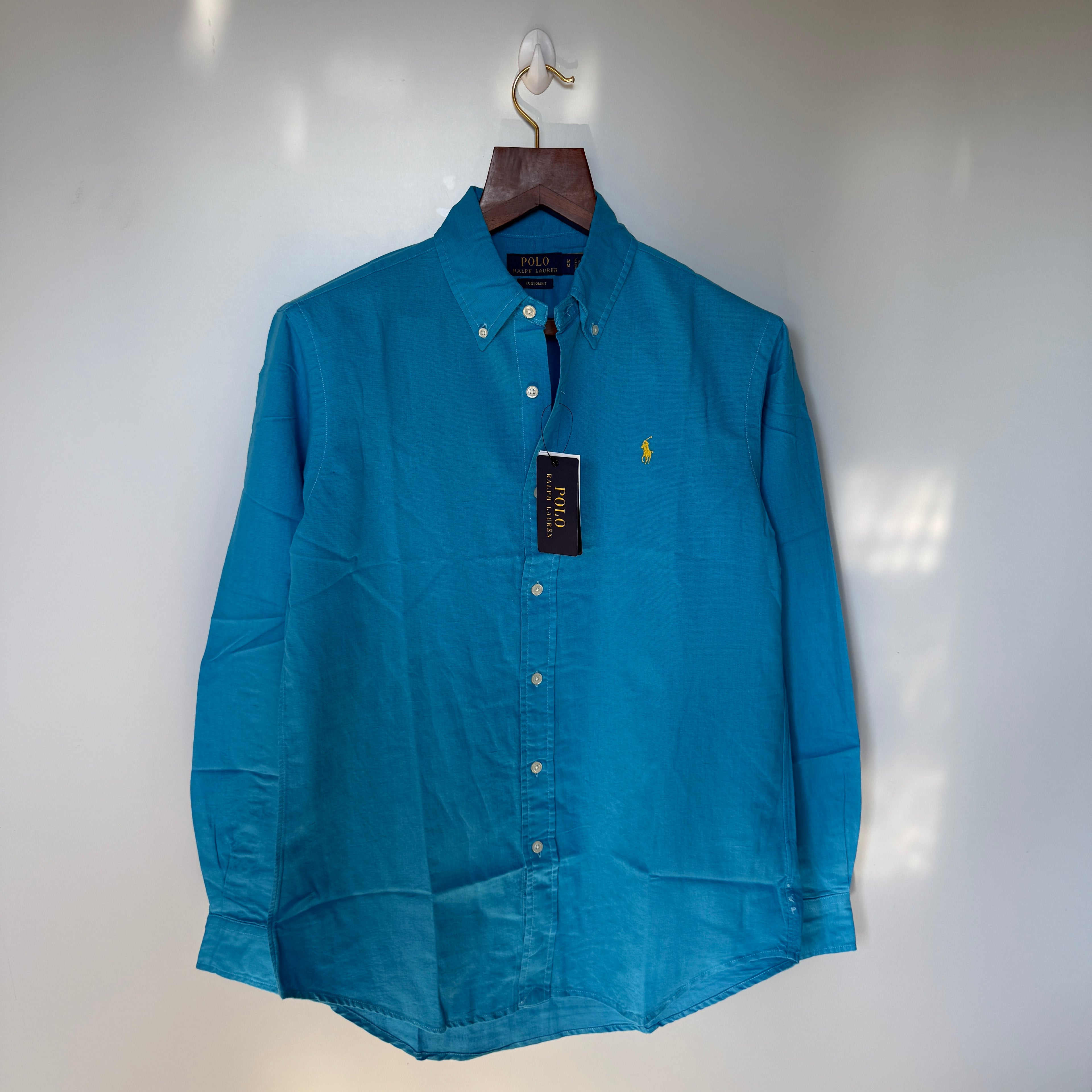 Ralph Lauren 100% blue linen shirt
