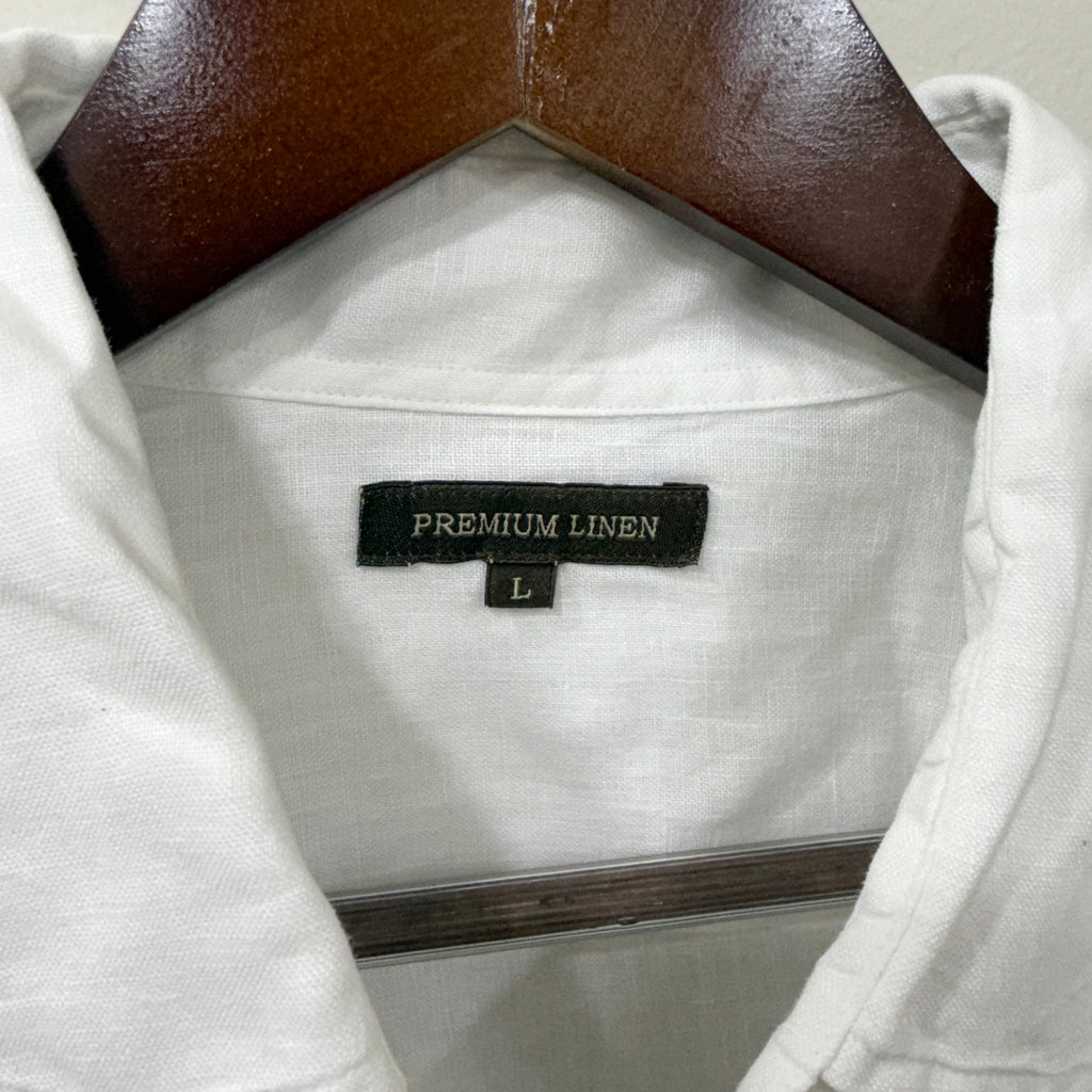 Uniqlo linen blend white shirt