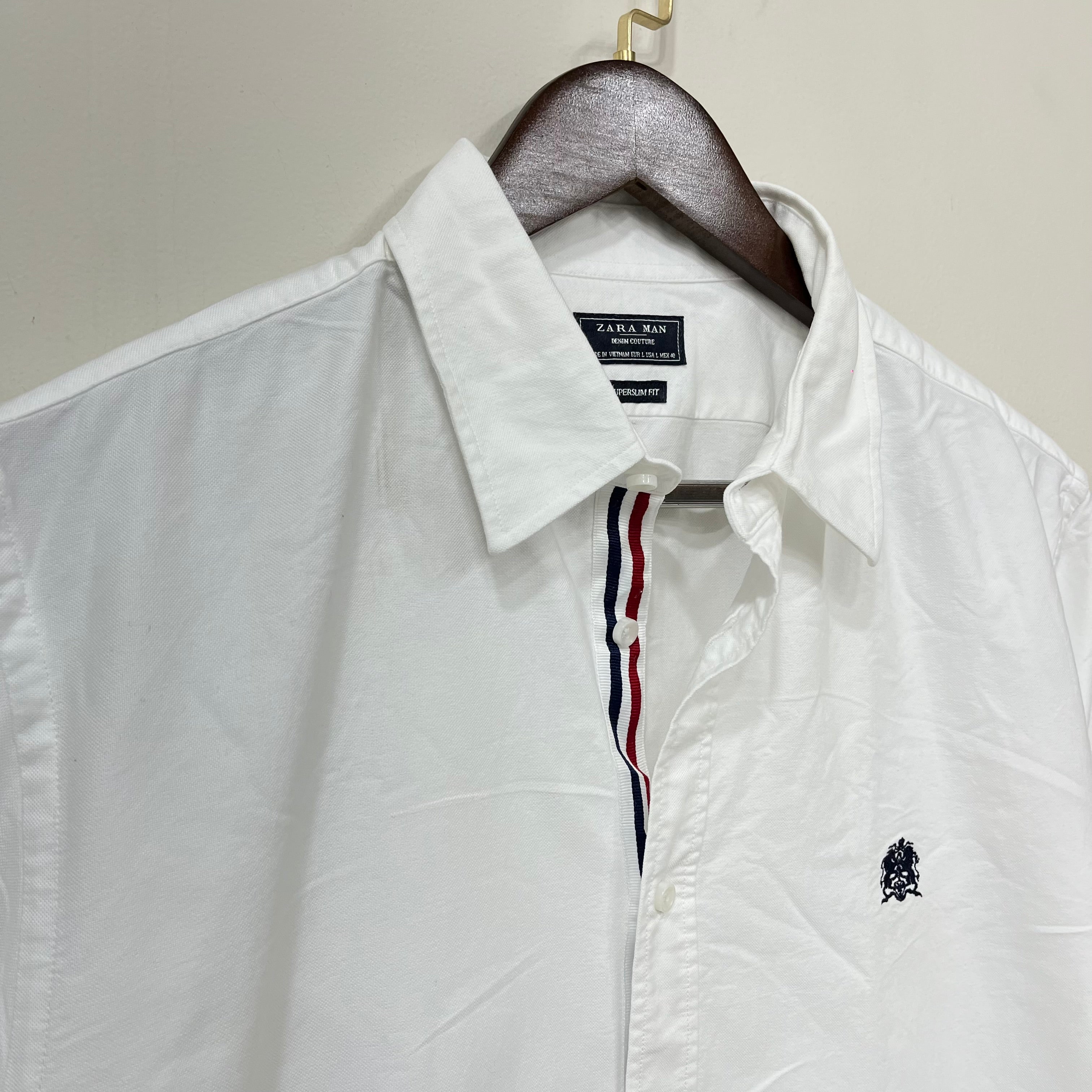 Zara white solid oxford shirt