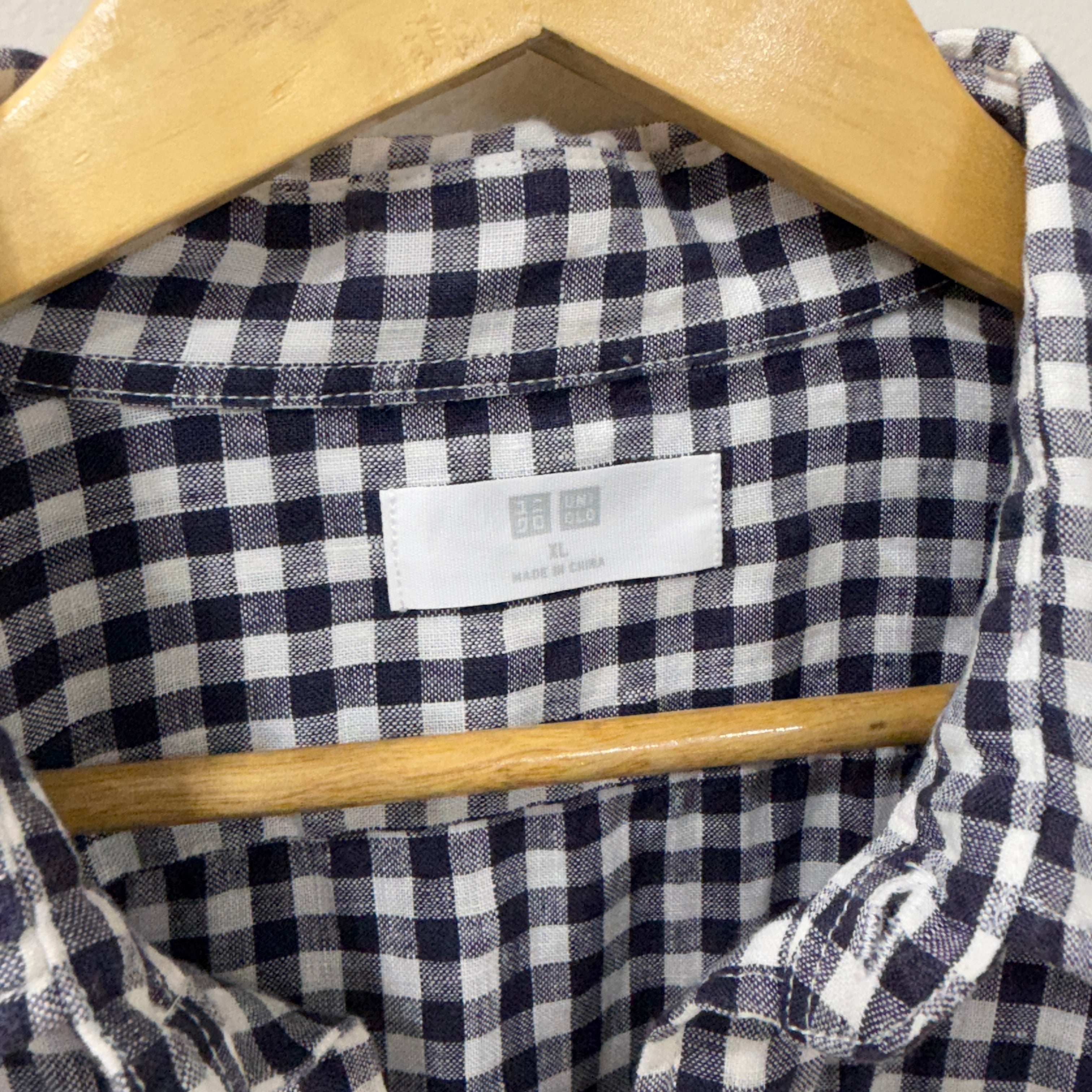Uniqlo 100% linen checkered shirt