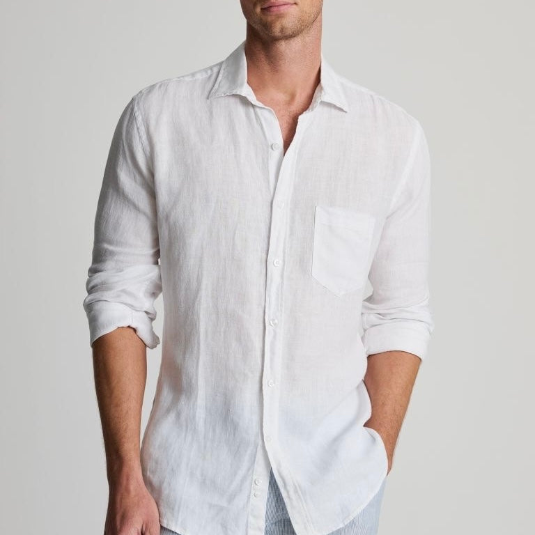Uniqlo 100% linen white shirt-L