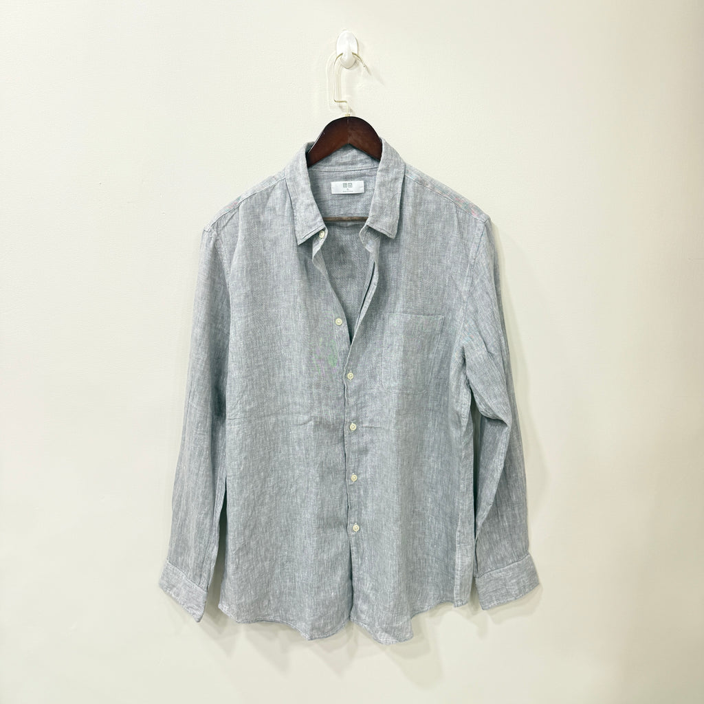 Uniqlo Grey 100% linen shirt