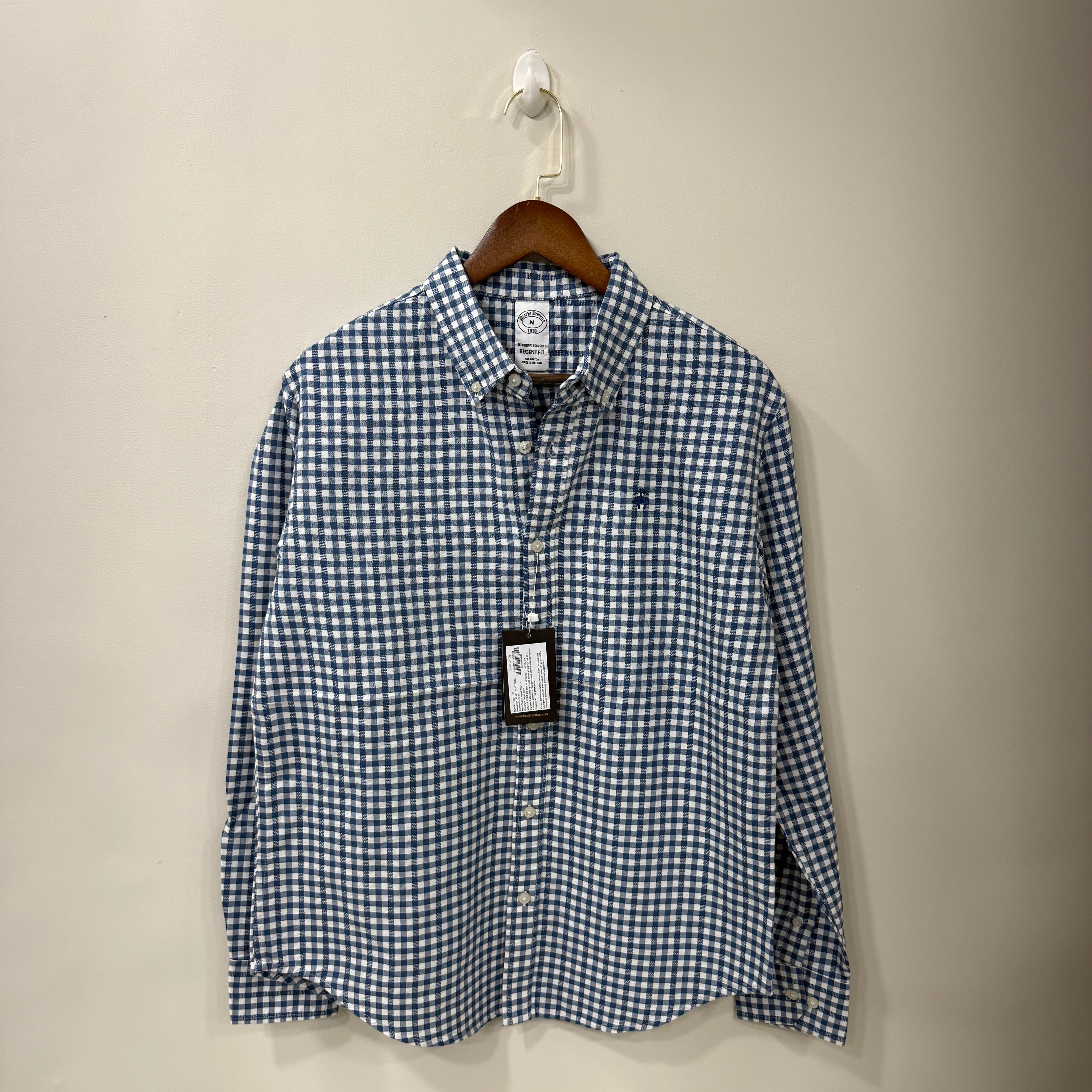 Brooks Brothers checkered shirt with logo