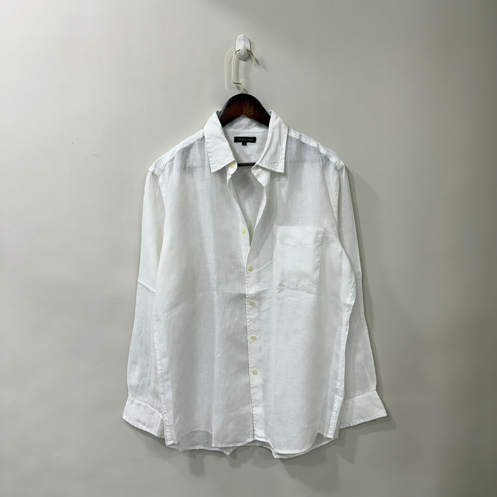 Uniqlo linen blend white shirt