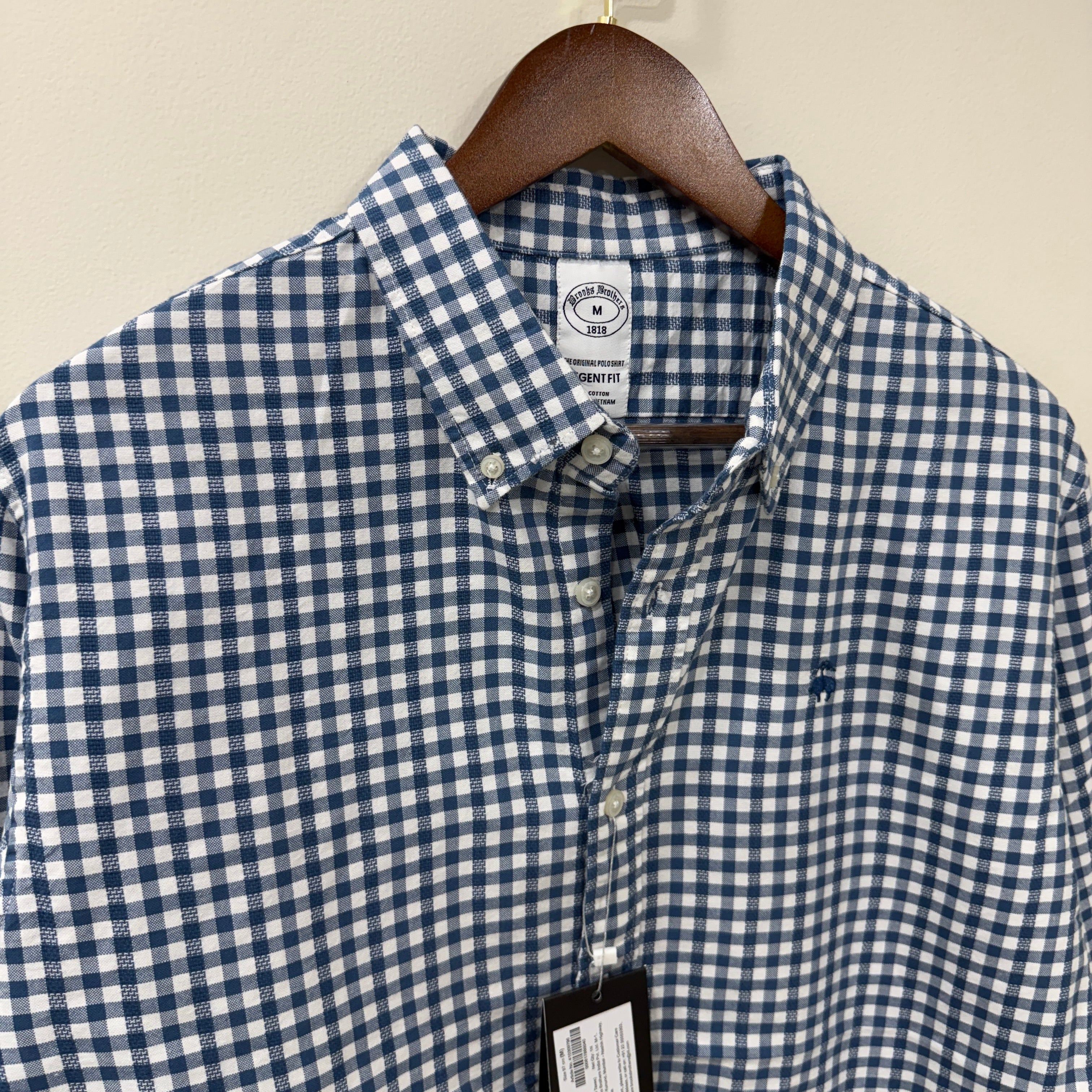 Brooks Brothers checkered shirt with logo