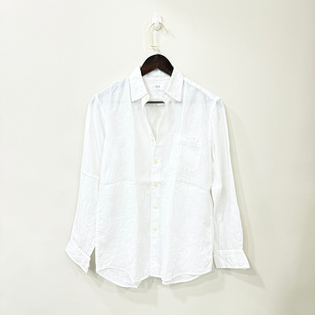 Uniqlo 100% linen white shirt-S