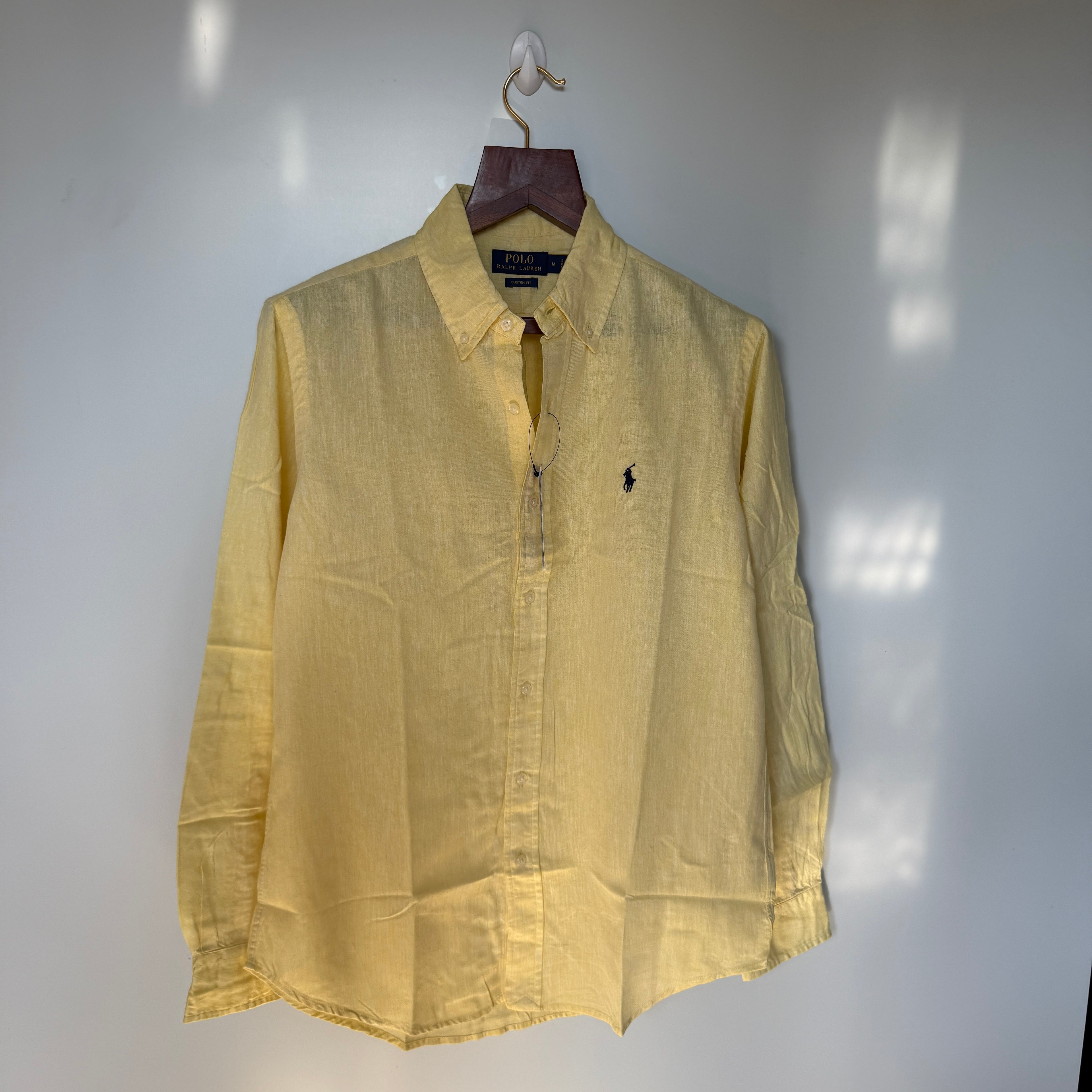 Ralph Lauren 100% yellow linen shirt
