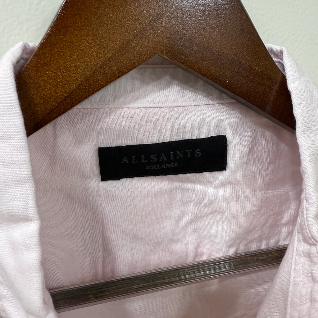 All Saints pink linen blend shirt
