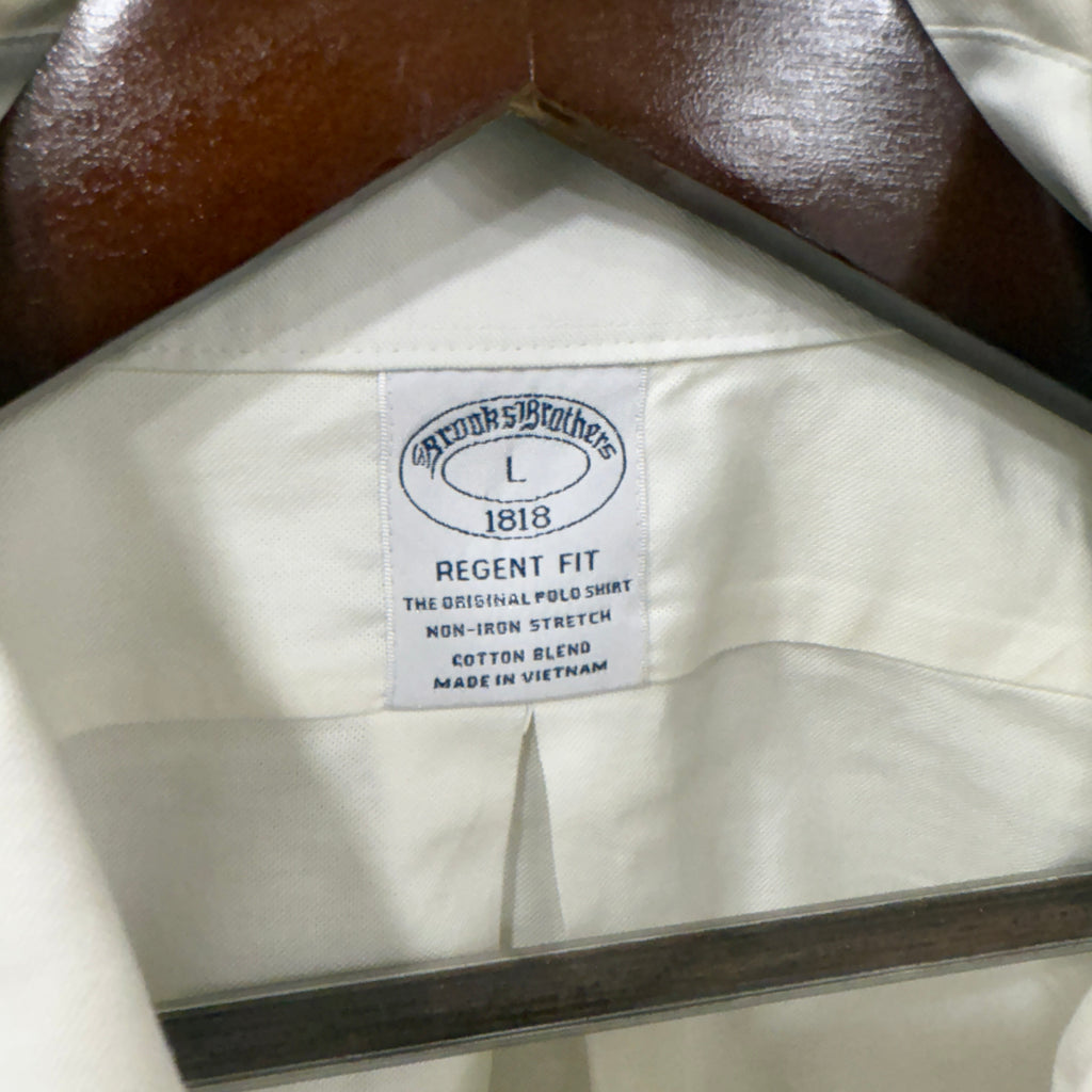 Brooks Brothers white solid shirt with logo