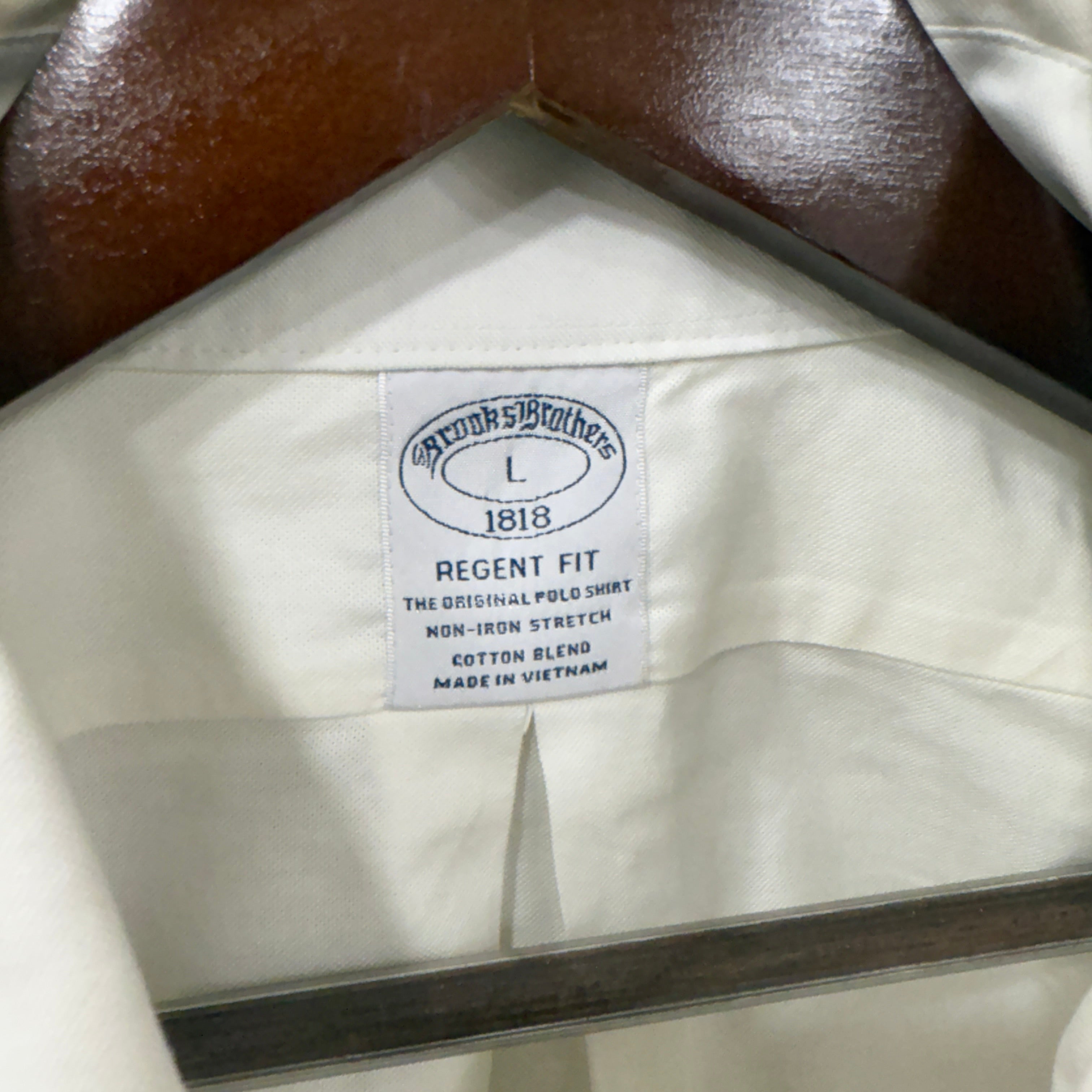 Brooks Brothers white solid shirt with logo