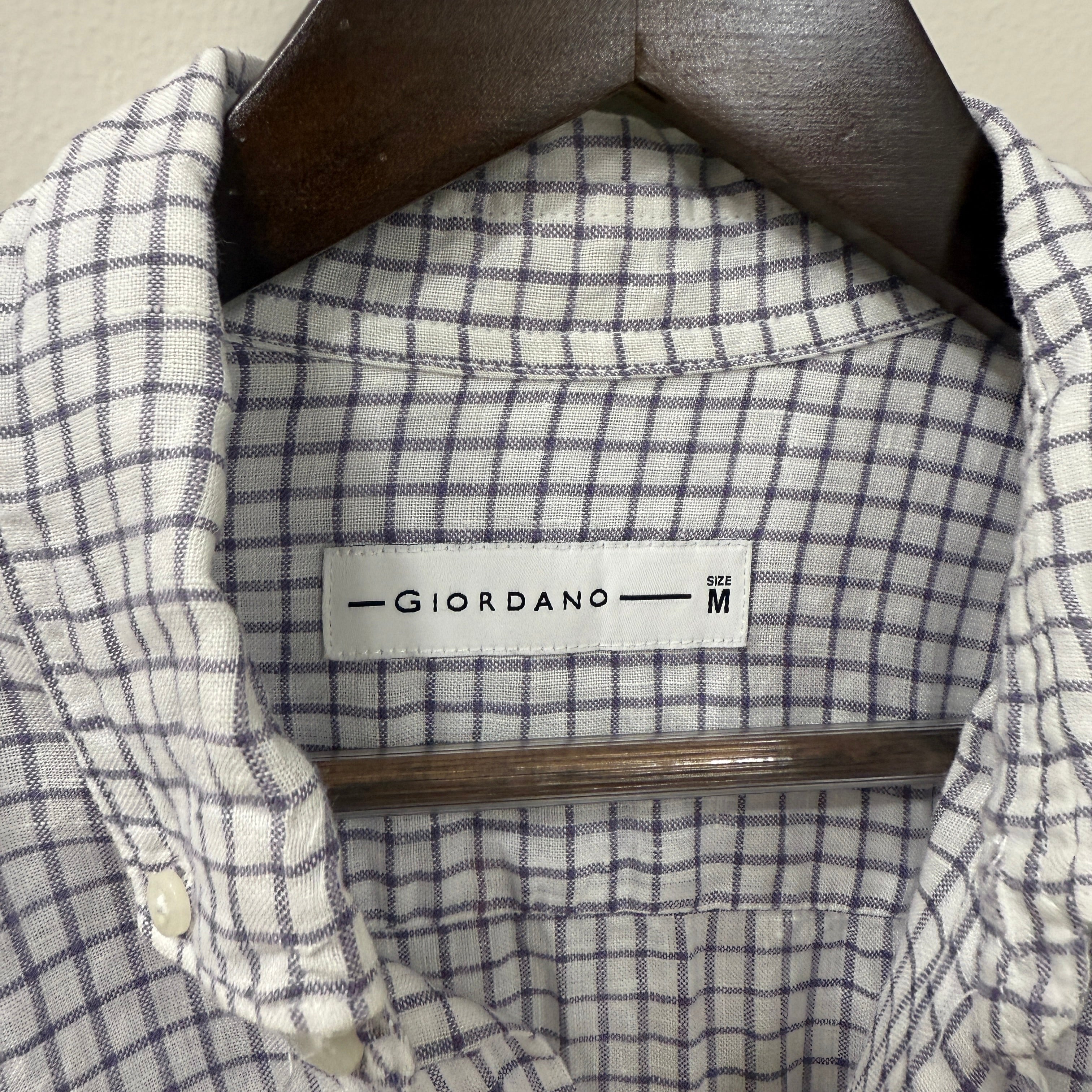 Giodarno checkered linen shirt