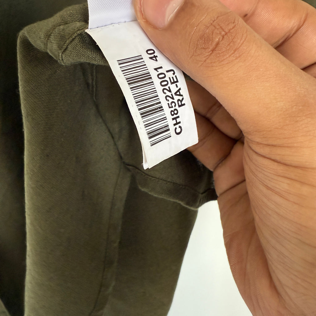 Lacoste 100% linen Olive Green solid shirt