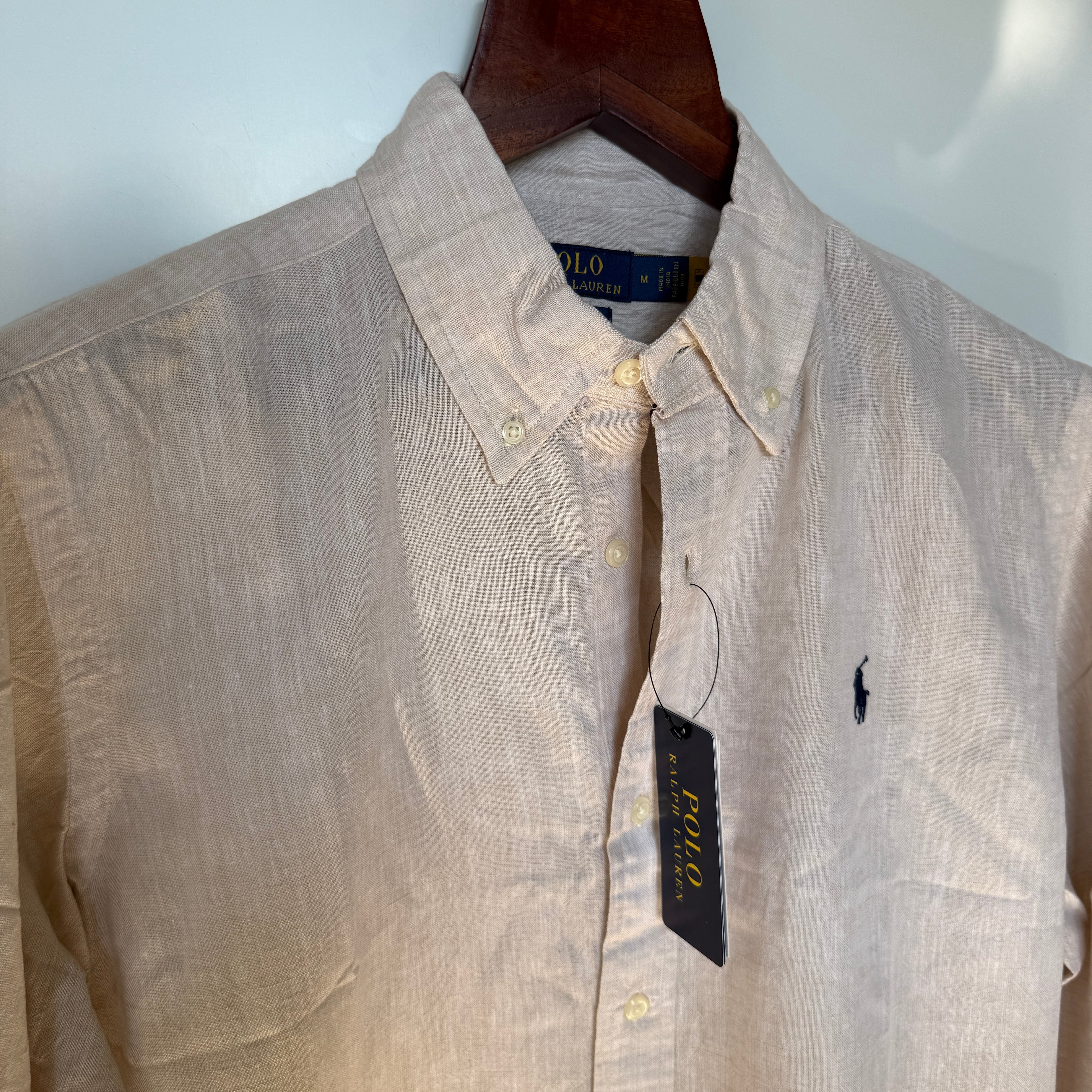 Ralph Lauren 100% light beige linen shirt