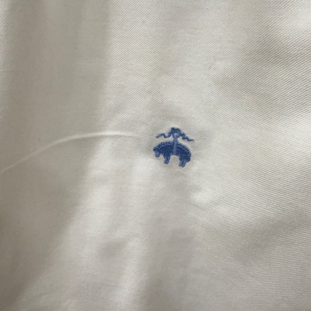 Brooks Brothers white solid shirt with logo