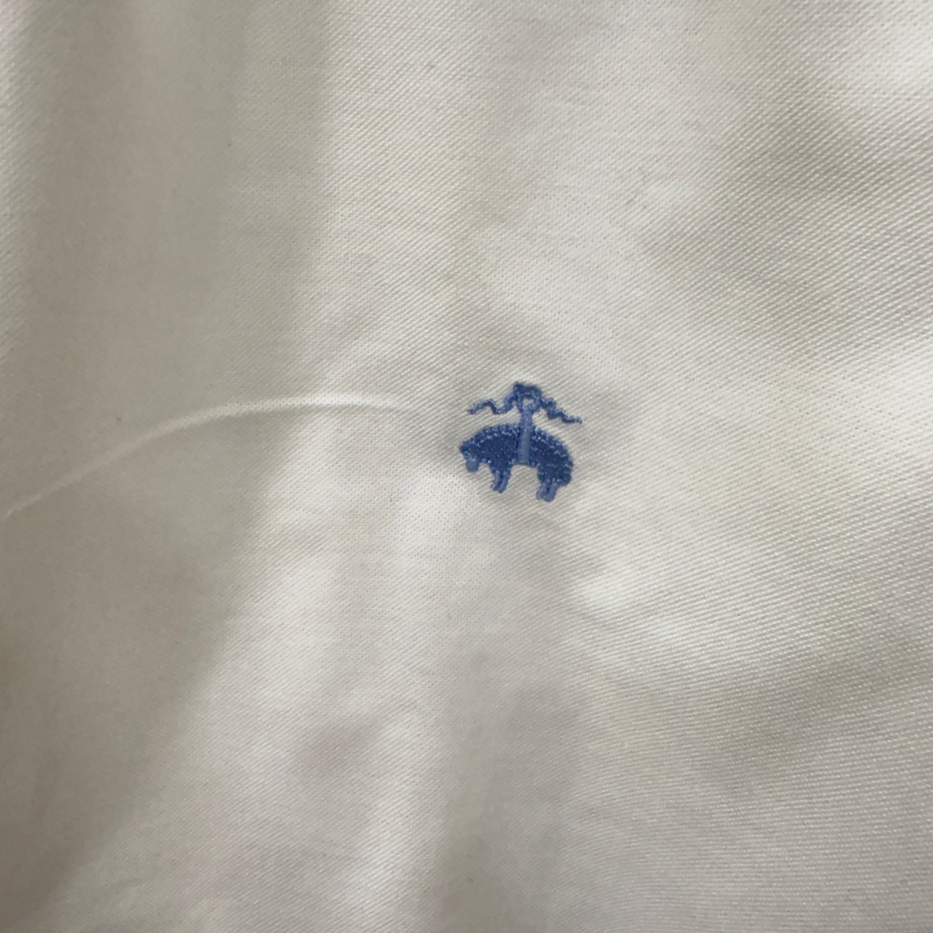 Brooks Brothers white solid shirt with logo
