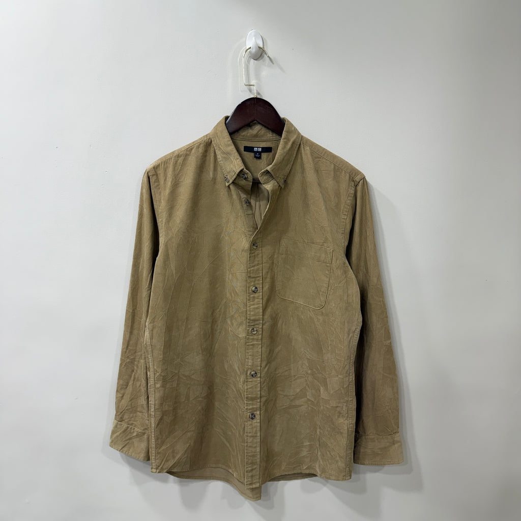 Uniqlo courdroy brown shirt