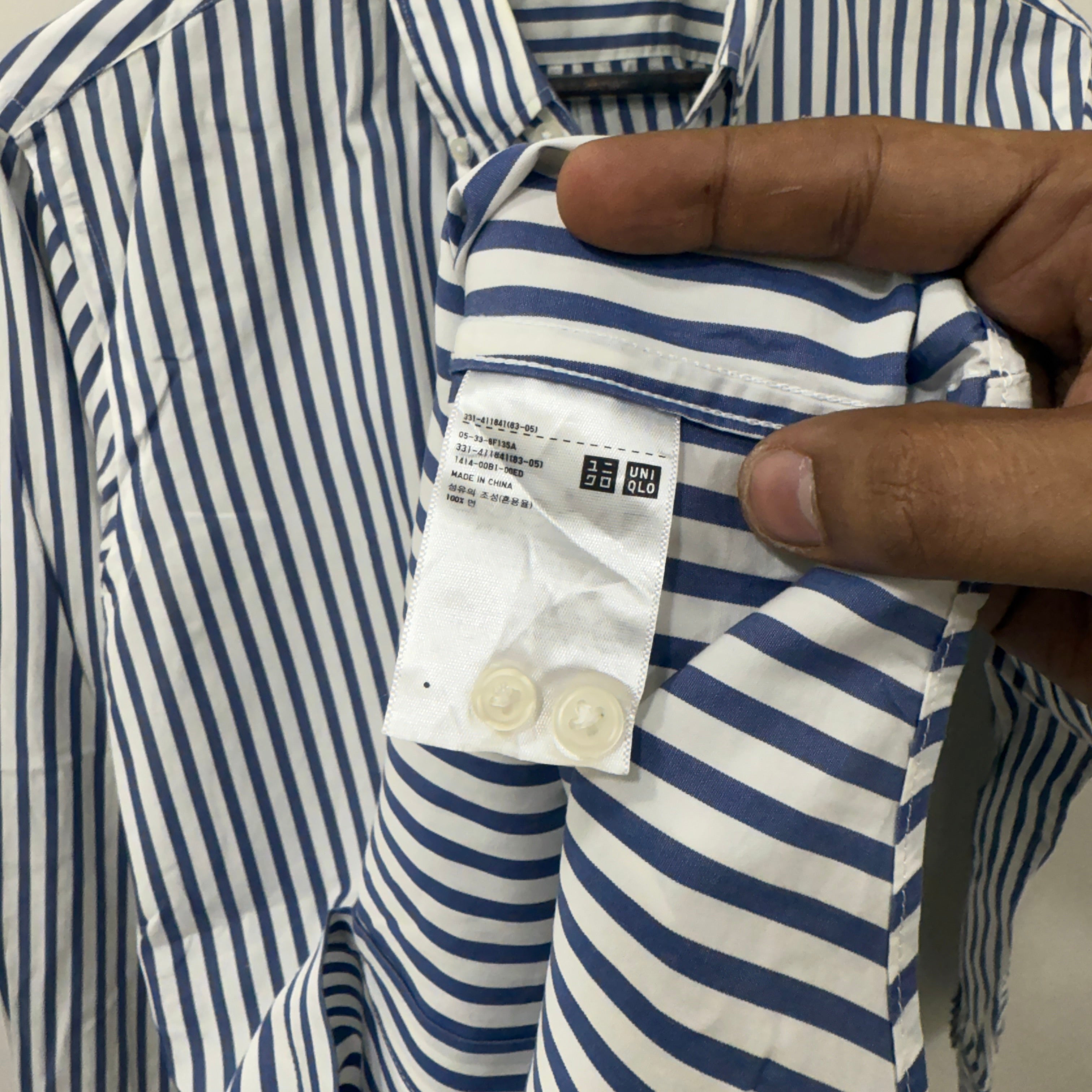 Uniqlo blue stripes shirt