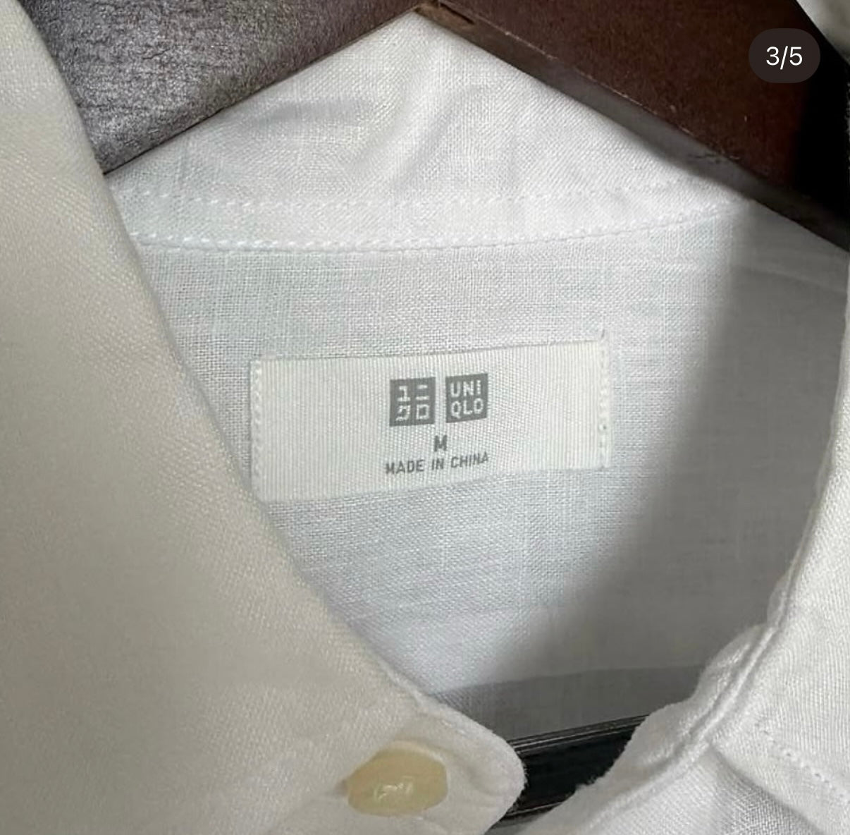 Uniqlo 100% linen white shirt-M