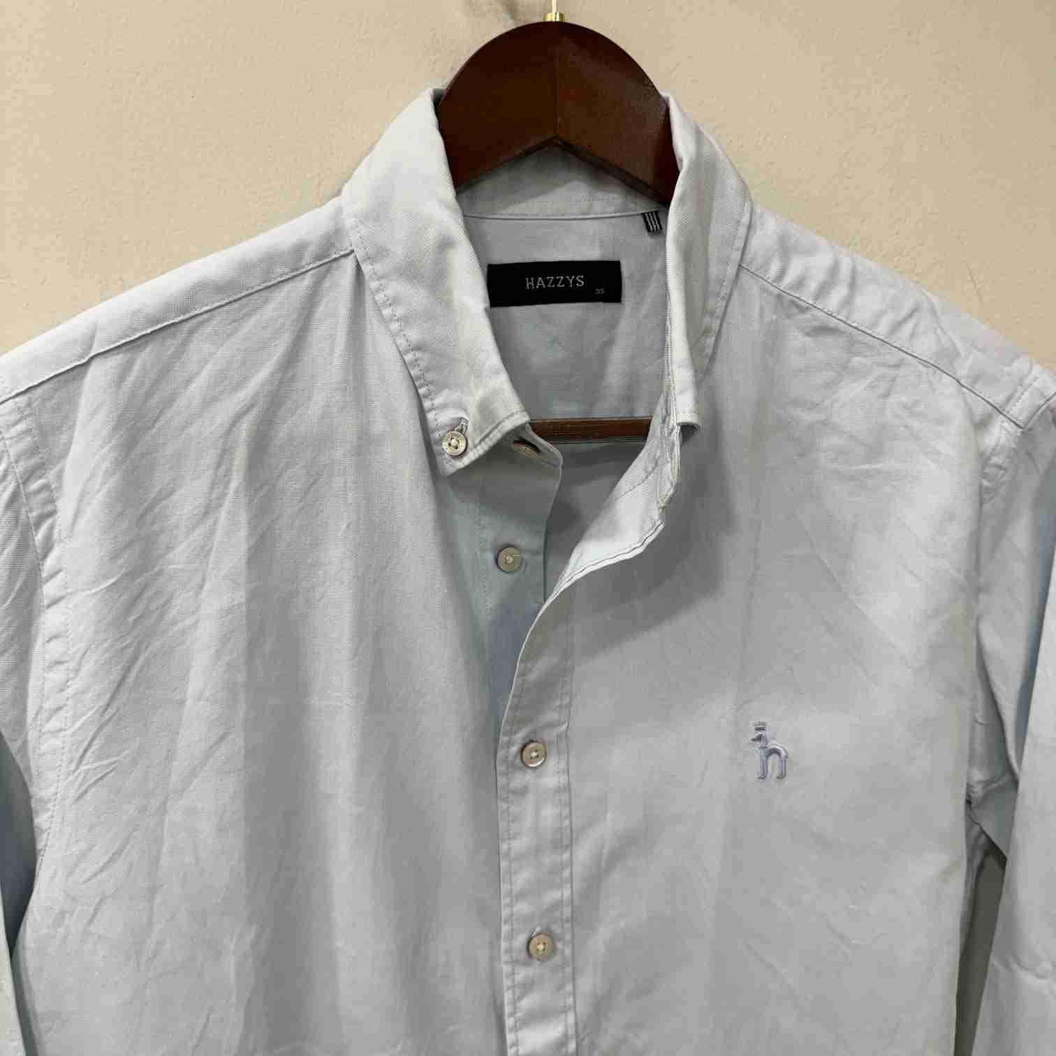Hazzy solid oxford sky blue shirt