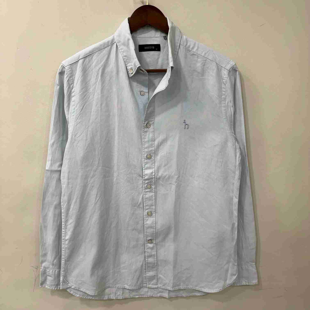 Hazzy solid oxford sky blue shirt