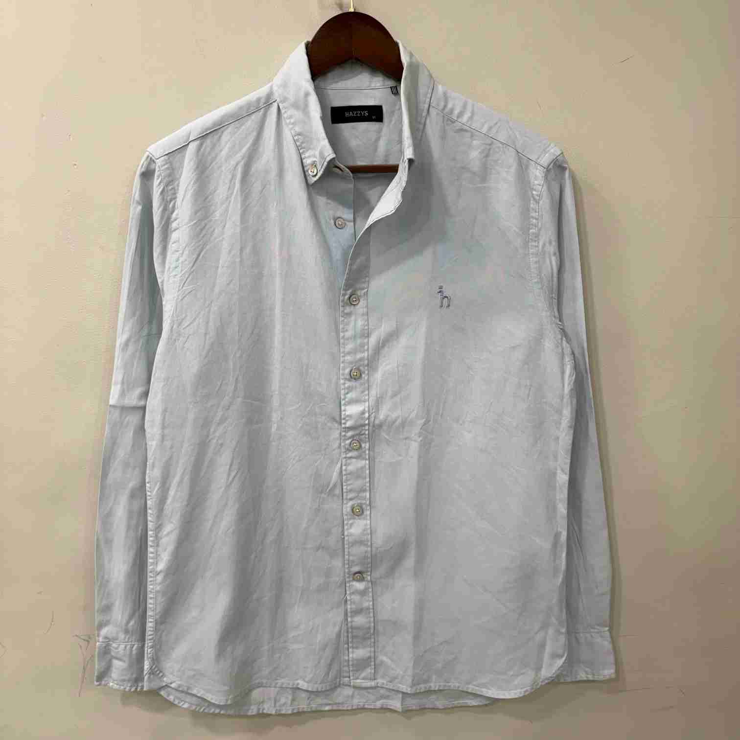 Hazzy solid oxford sky blue shirt