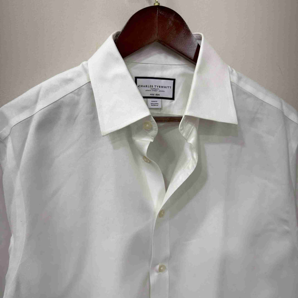 Charles Tyrwhitt white solid premium shirt