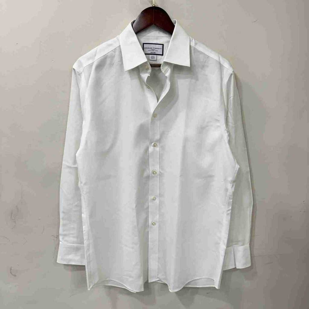 Charles Tyrwhitt white solid premium shirt