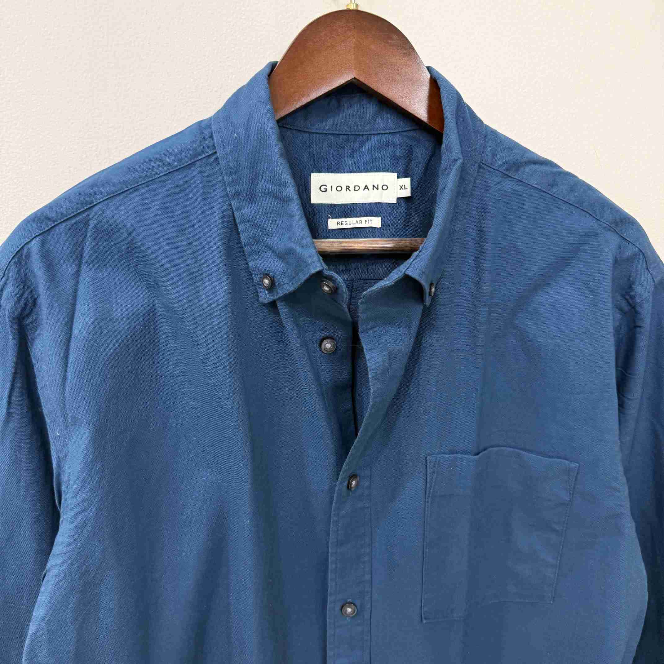 Giodarno blue solid oxford button down shirt