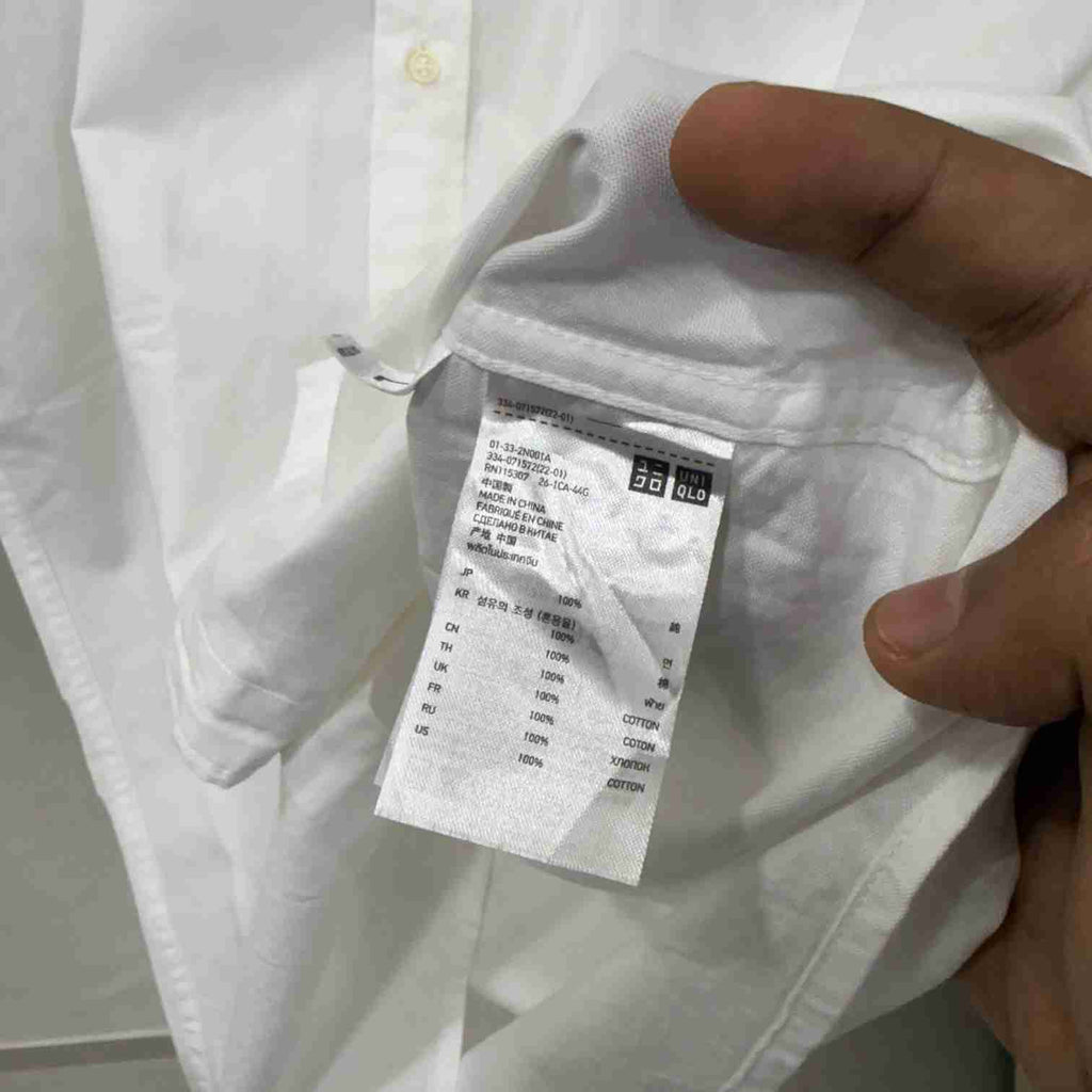Uniqlo white oxford half sleeve shirt